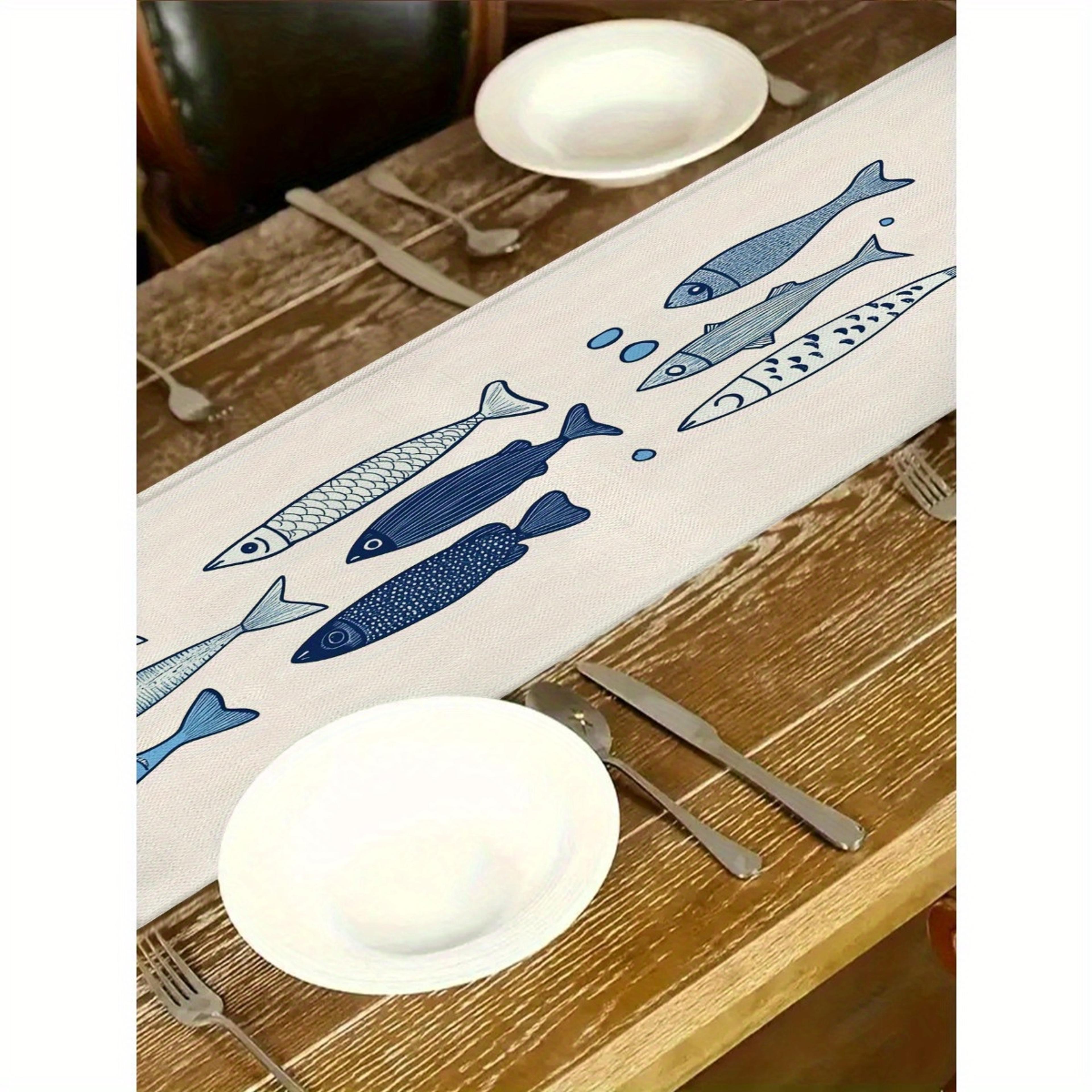 Ocean Fish Coastal Table Runner For Kitchen Dining And Party Decor 4