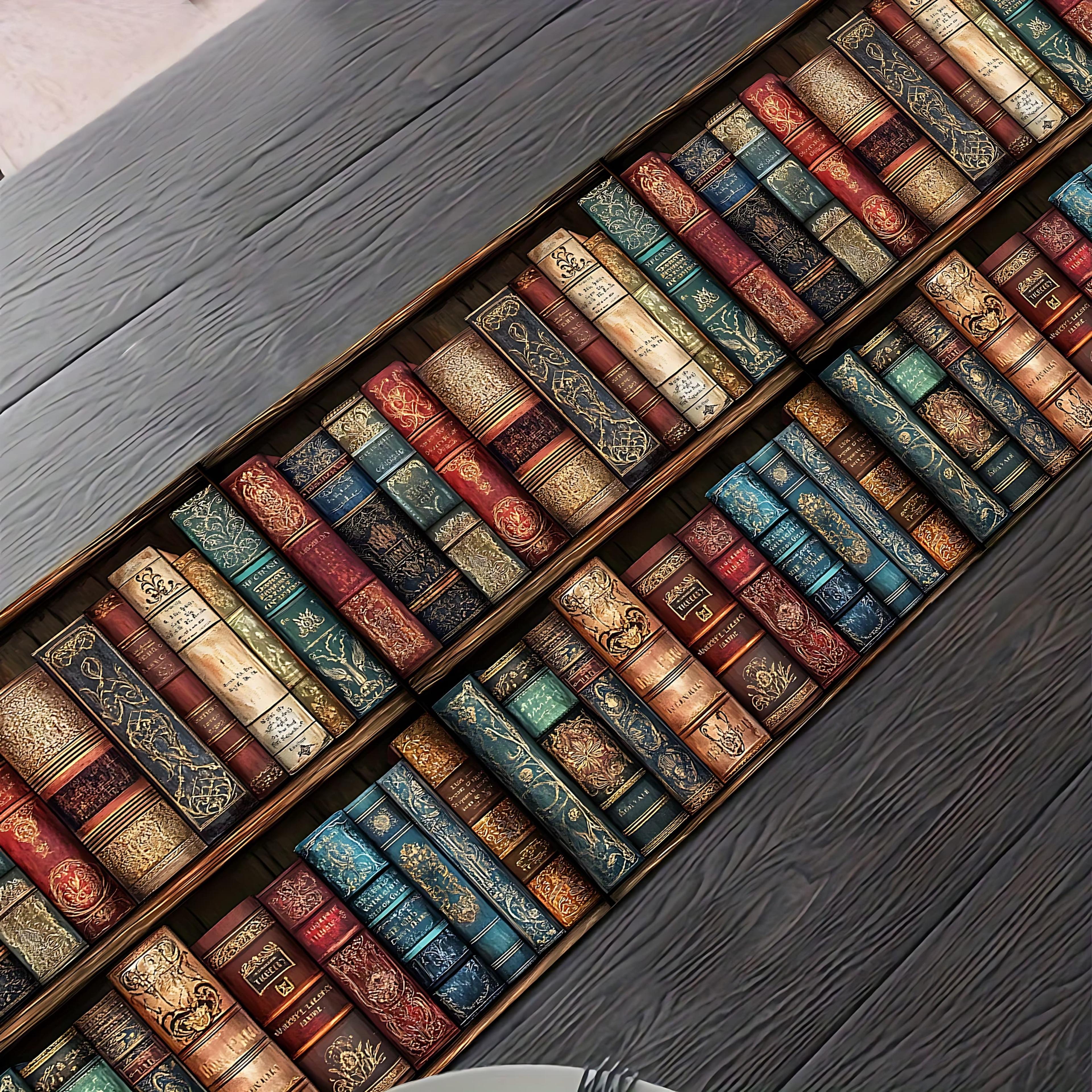 Vintage Bookshelf Table Runner For Book Lover Dining Decor 1