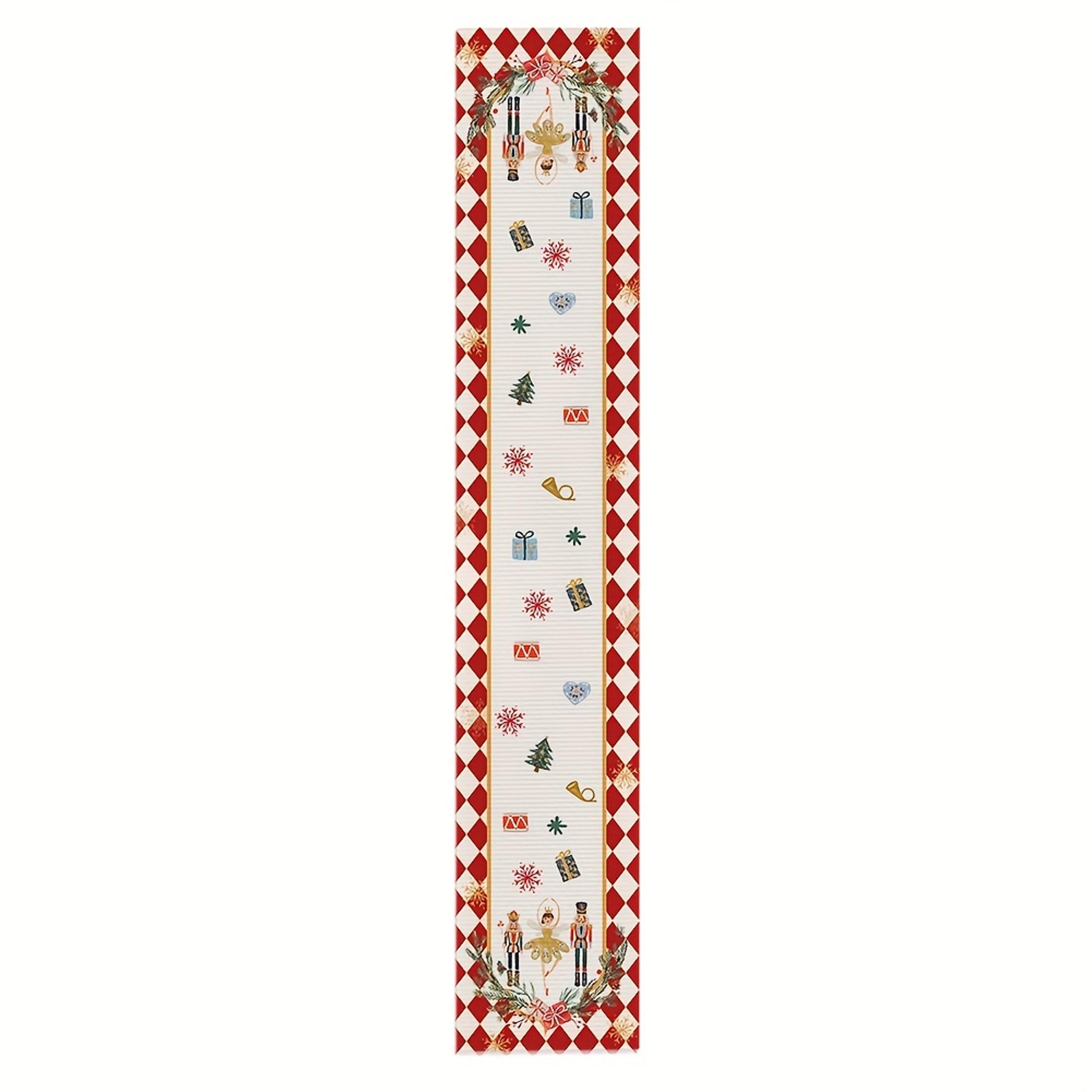 Nutcracker Christmas Table Runner Linen Holiday Dining Decor 4