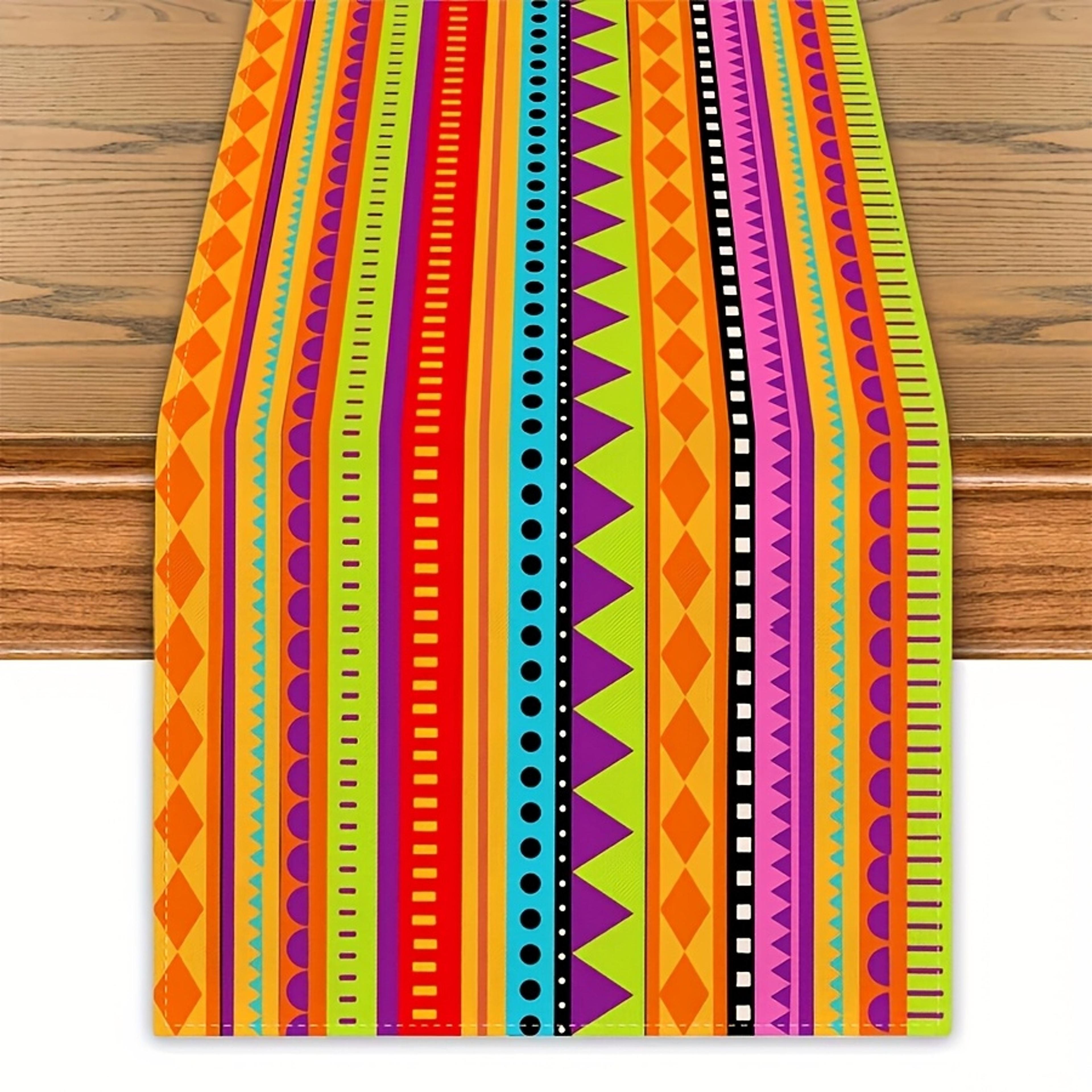 Cinco De Mayo Linen Table Runner Mexican Fiesta Party Decor 4