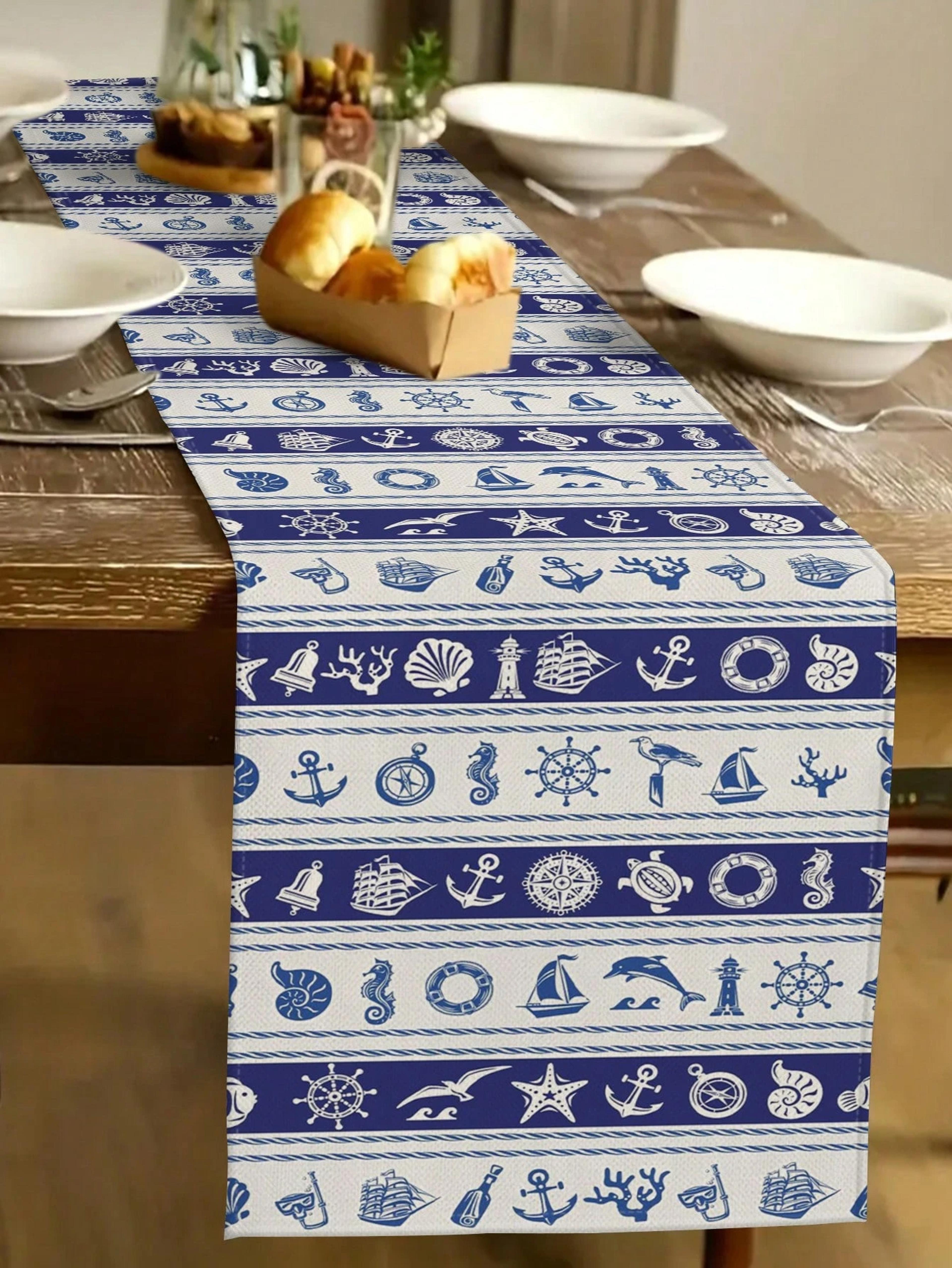 Coastal Fish Table Runner For Nautical Beach Dining Decor 4