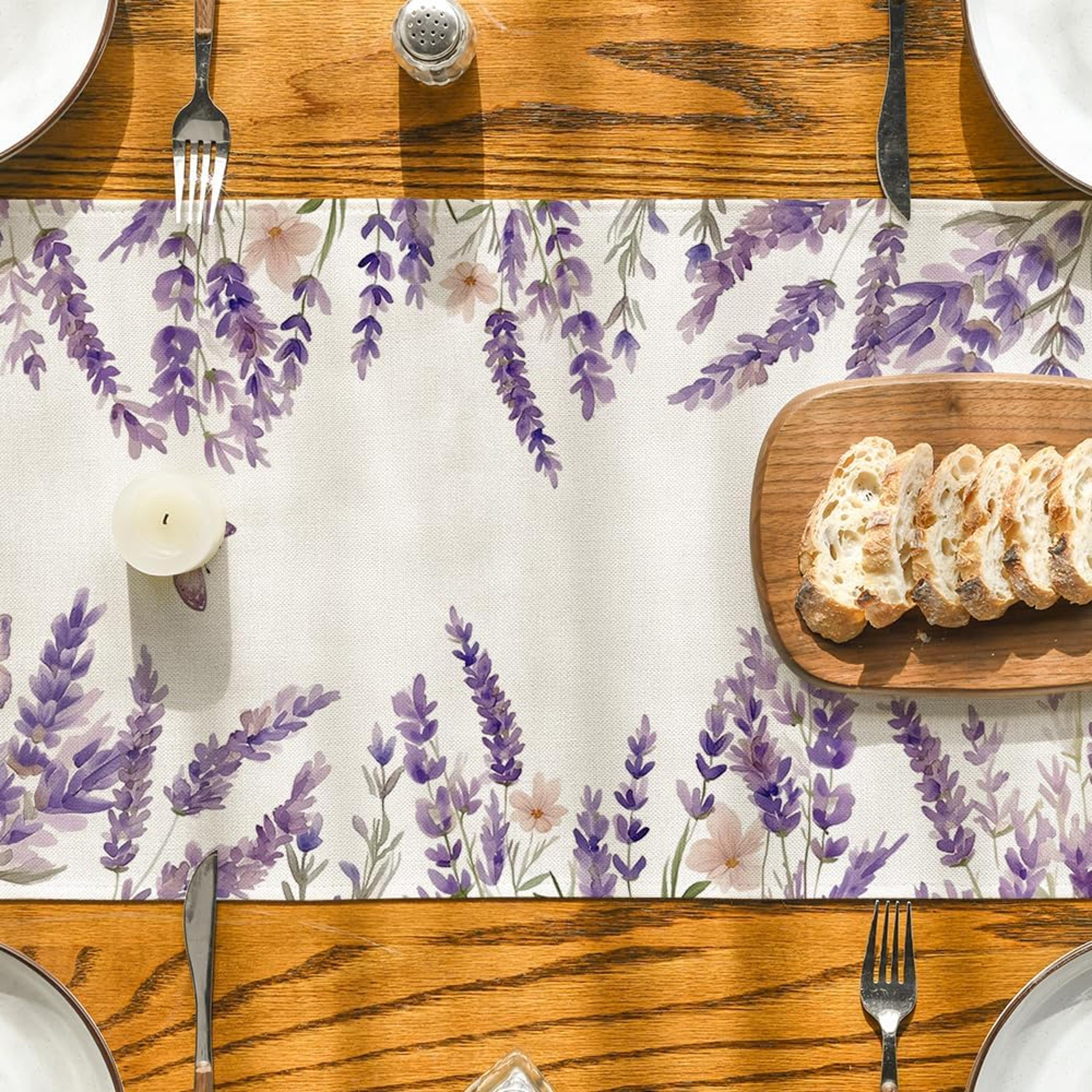 Lavender Blossom Farmhouse Lavender Table Runner Reusable Floral Dining  Wedding Farmhouse Table Ru 4