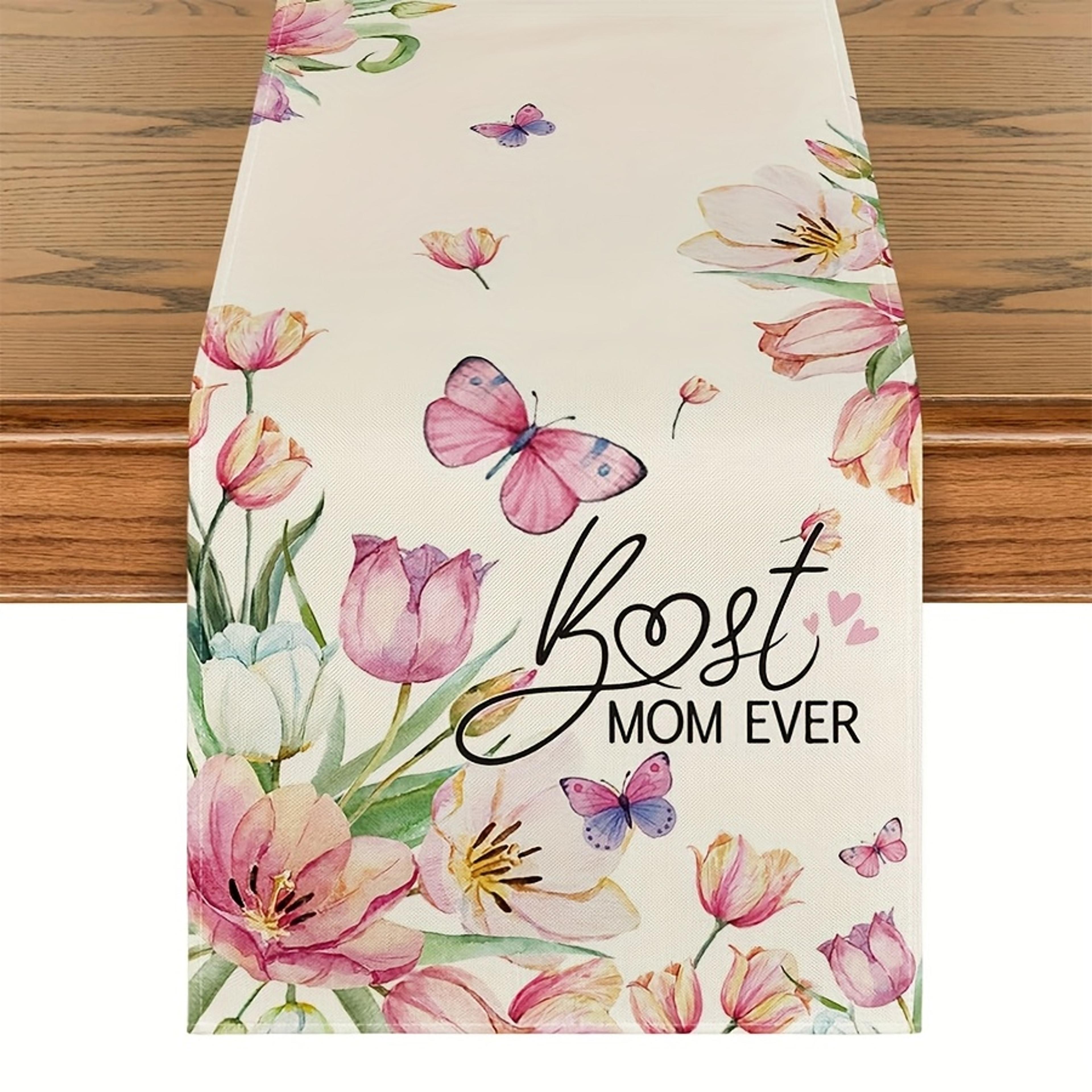 best mom ever floral table runner for mothers day decor