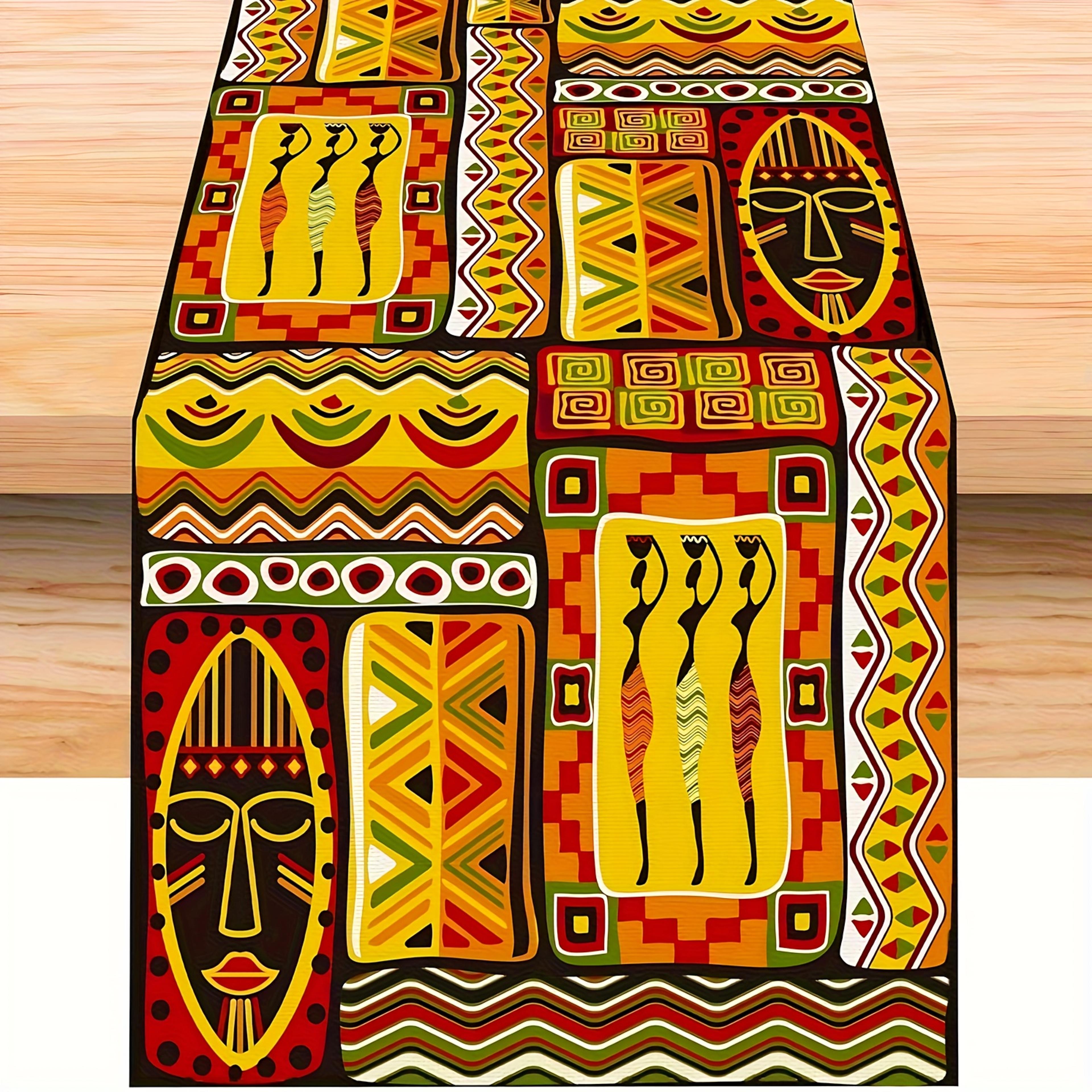 african tribal table runner vibrant polyester dining decor