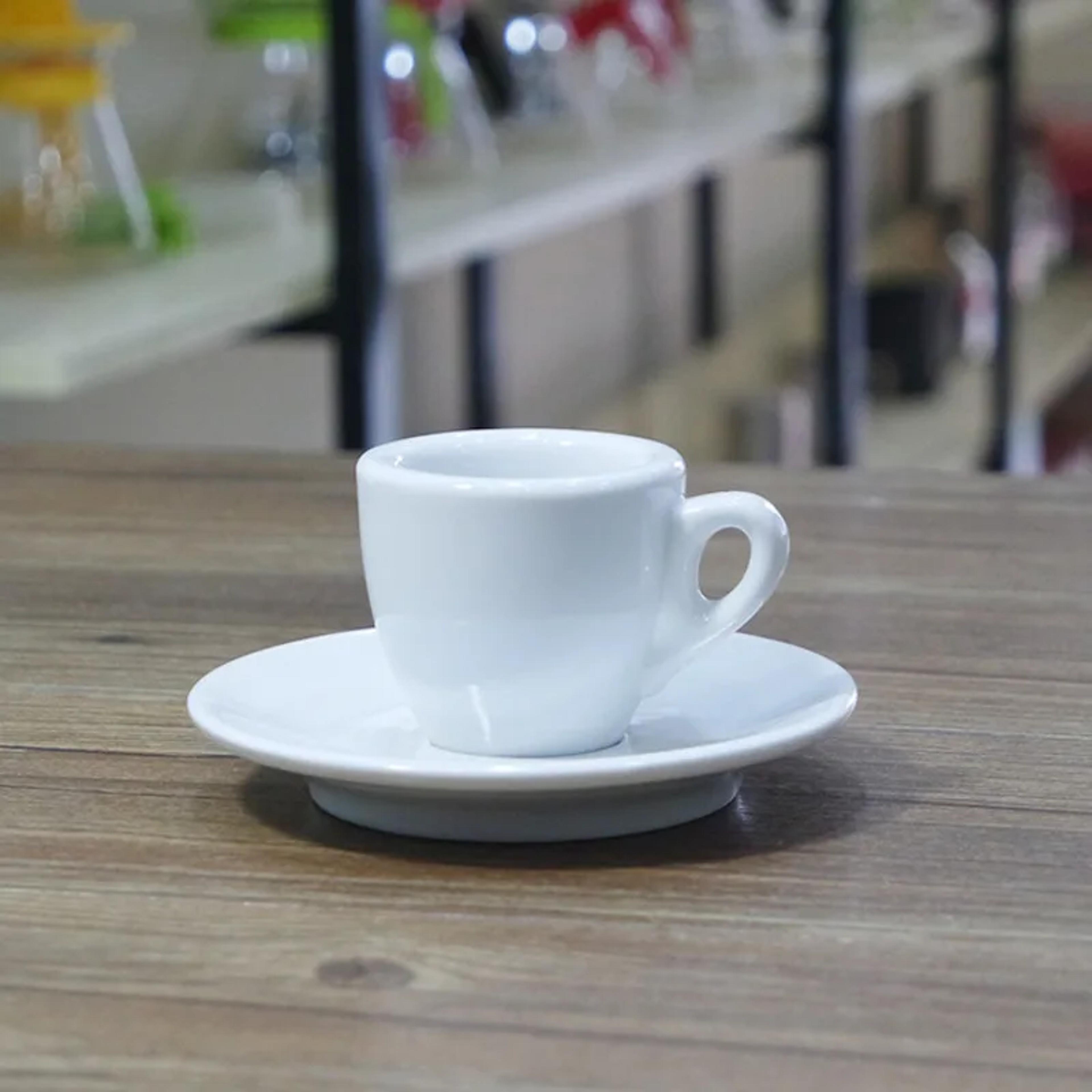 NuovaPoint Thick Wall Professional Espresso Cup  Saucer Set Premium Bone China Demitasse 1