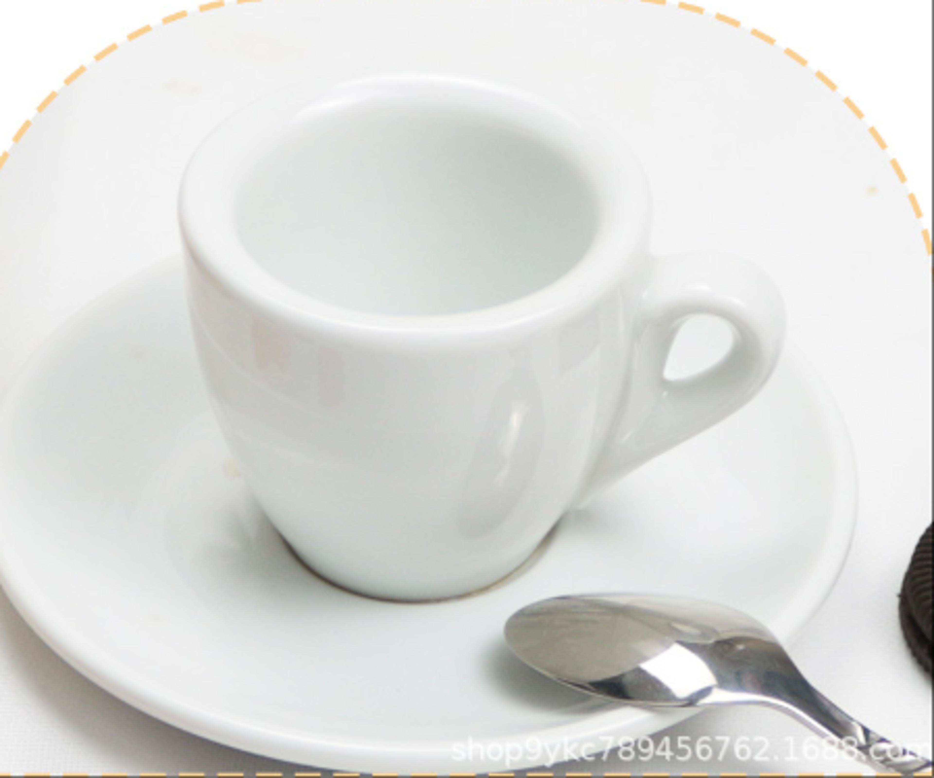 NuovaPoint Thick Wall Professional Espresso Cup  Saucer Set Premium Bone China Demitasse 3