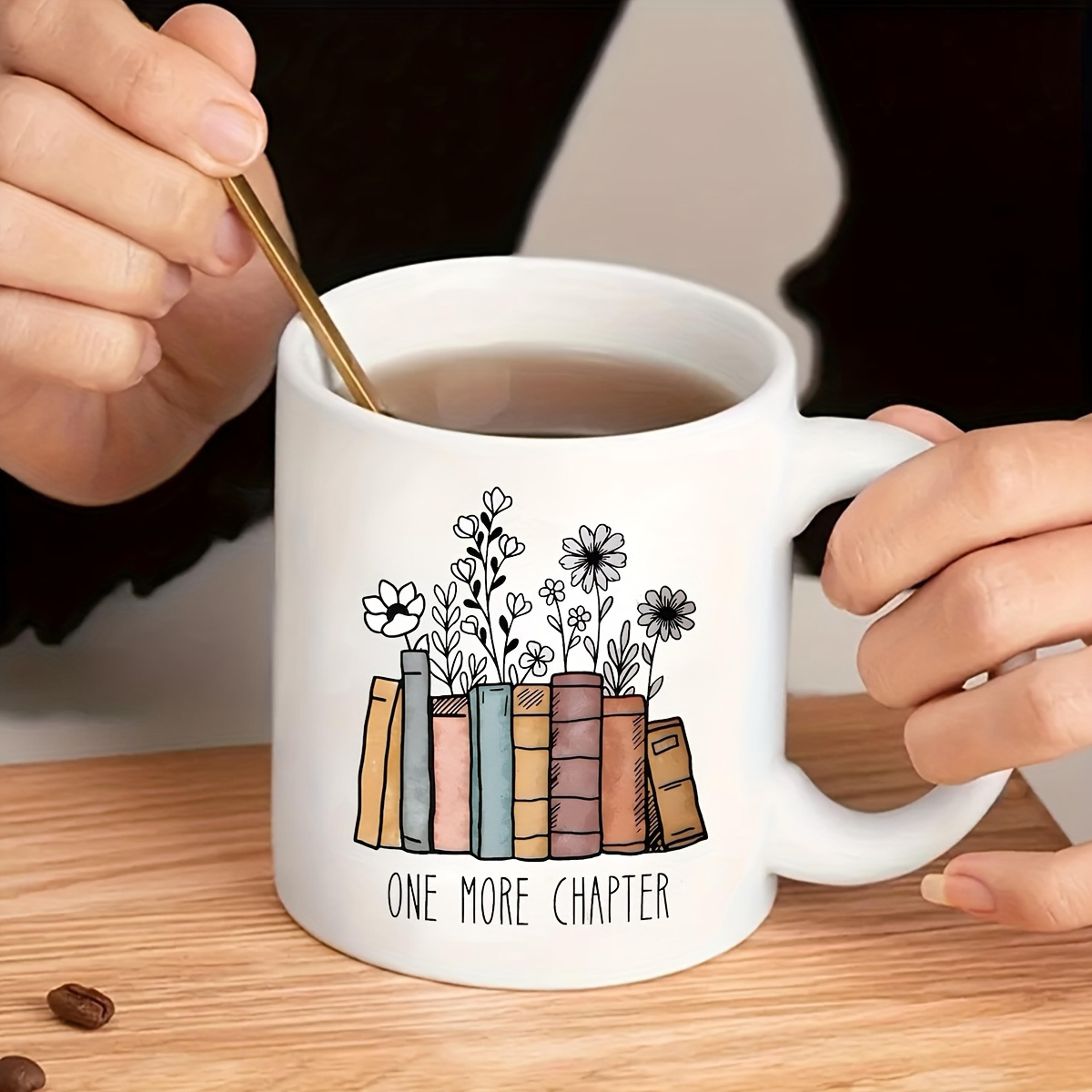Book Lover Mug With Floral Another Chapter Design Ceramic Coffee Mug Gift 1