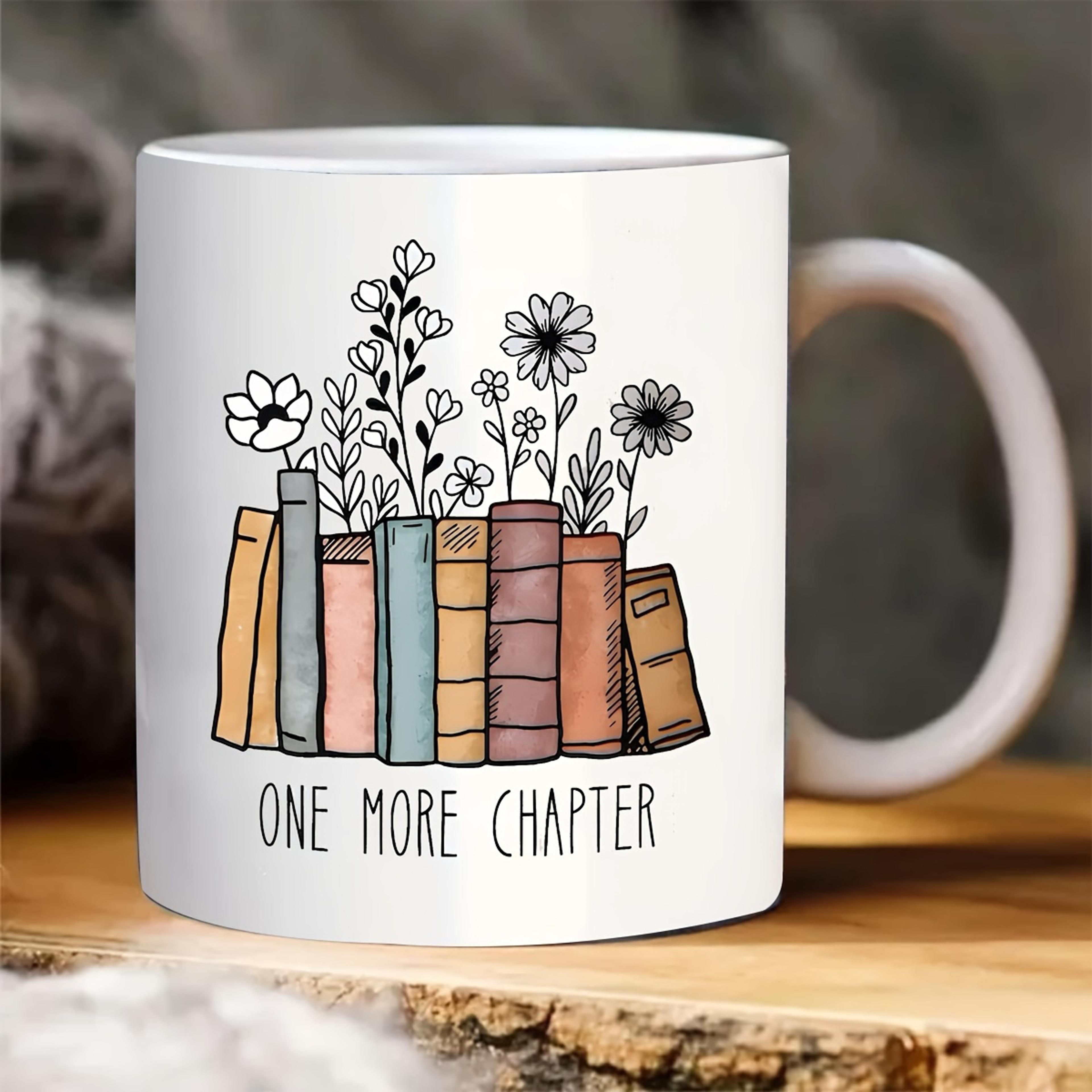 Book Lover Mug With Floral Another Chapter Design Ceramic Coffee Mug Gift 4
