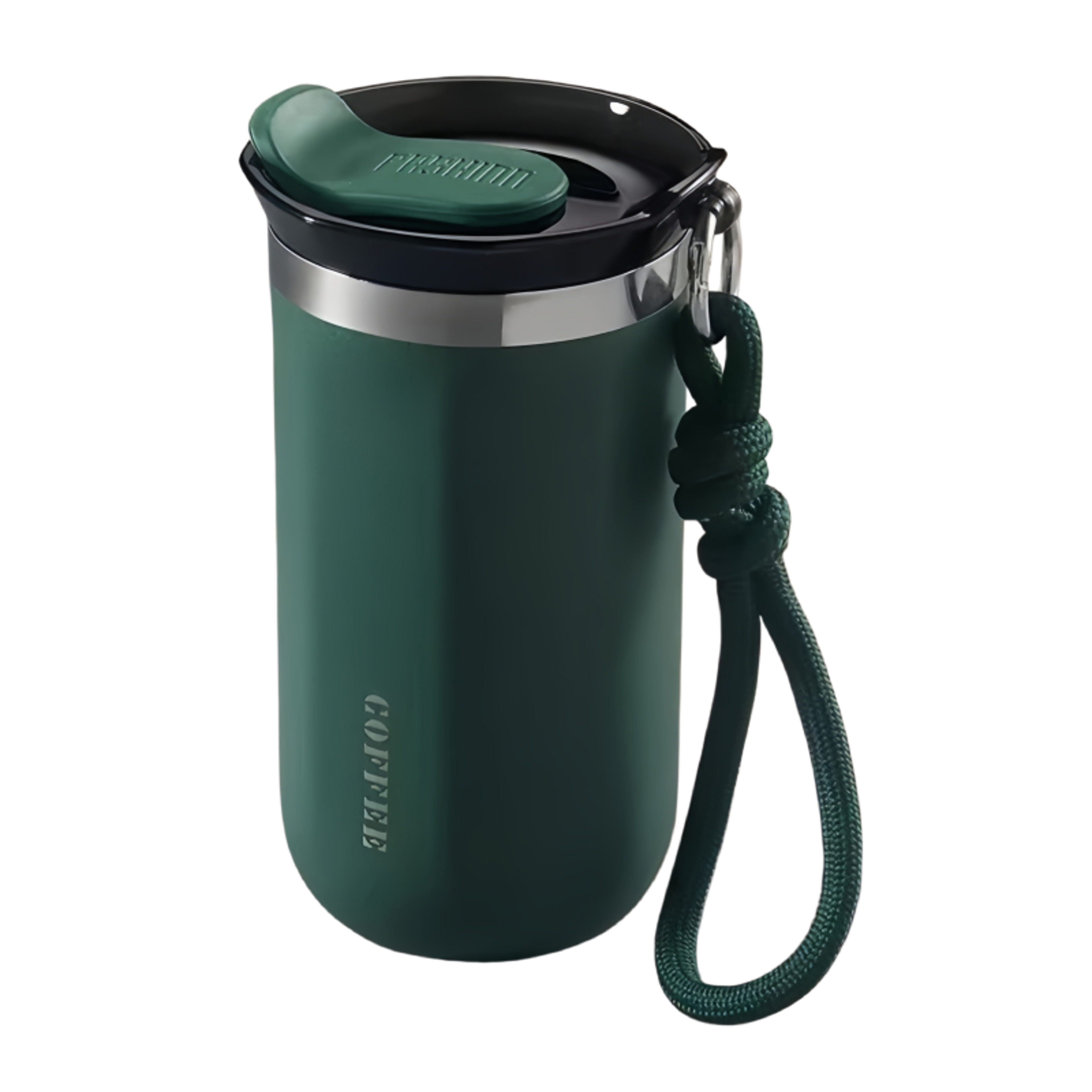 Insulated Coffee Tumbler Stainless Steel Travel Mug With Lid And Rope Handle 7
