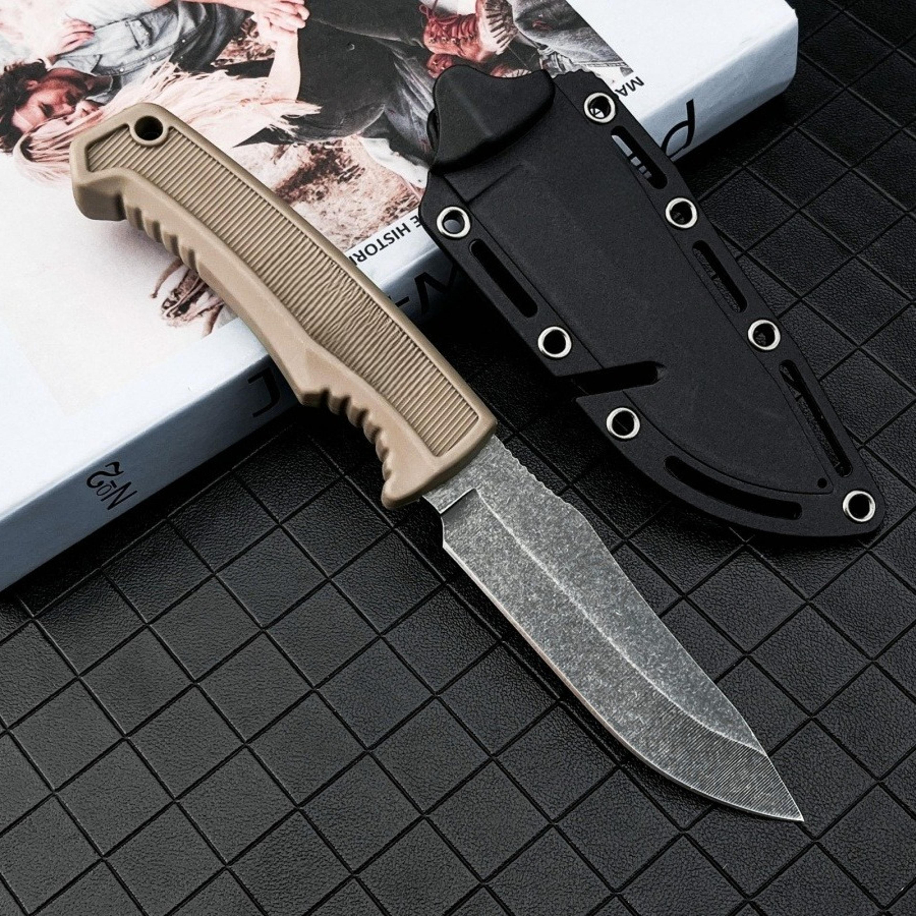 Fixed Blade Knife With Nylon Fiber Handle And Sheath 5