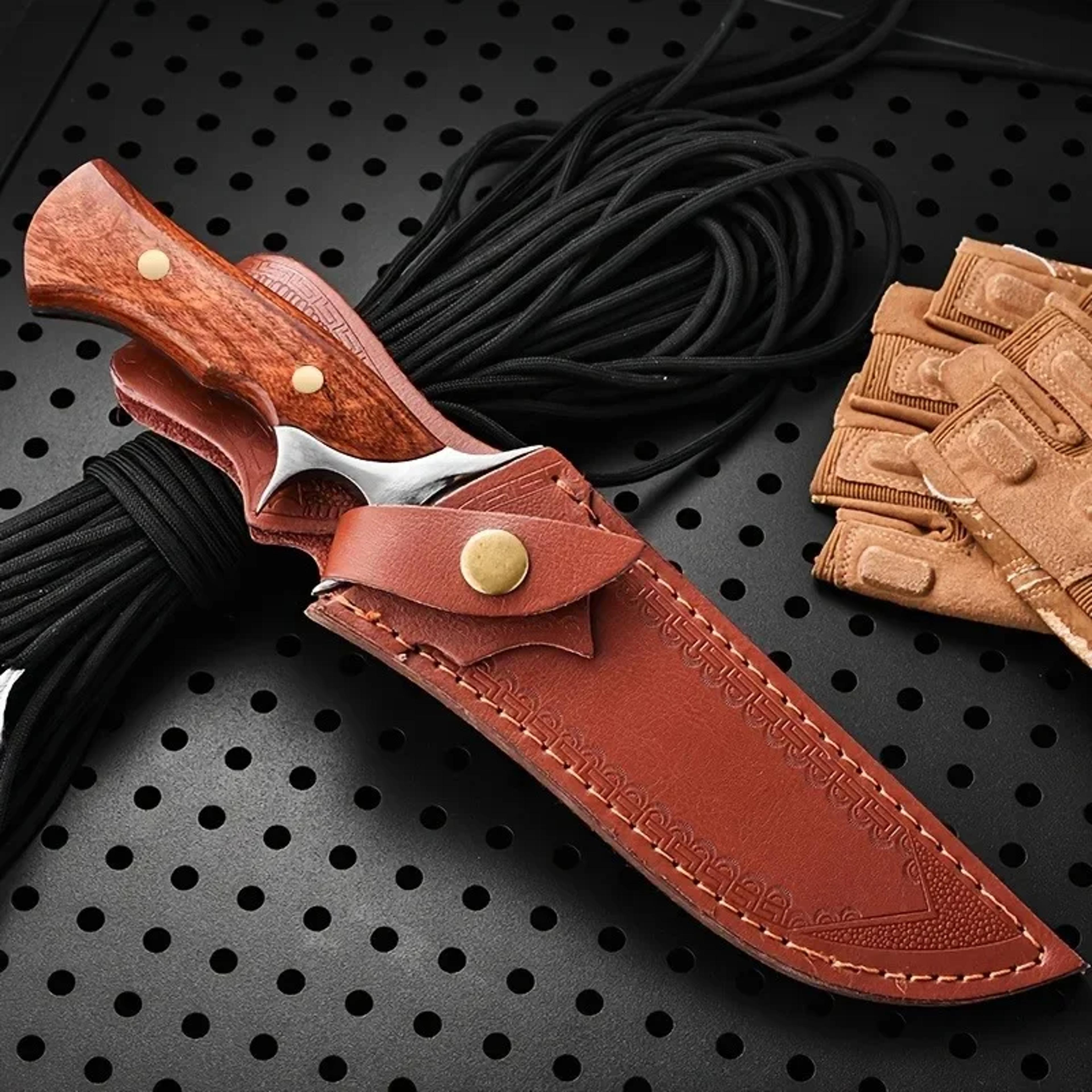 Damaly Fixed Blade Outdoor Survival Knife With Sheath For Camping BBQ  Travel 3