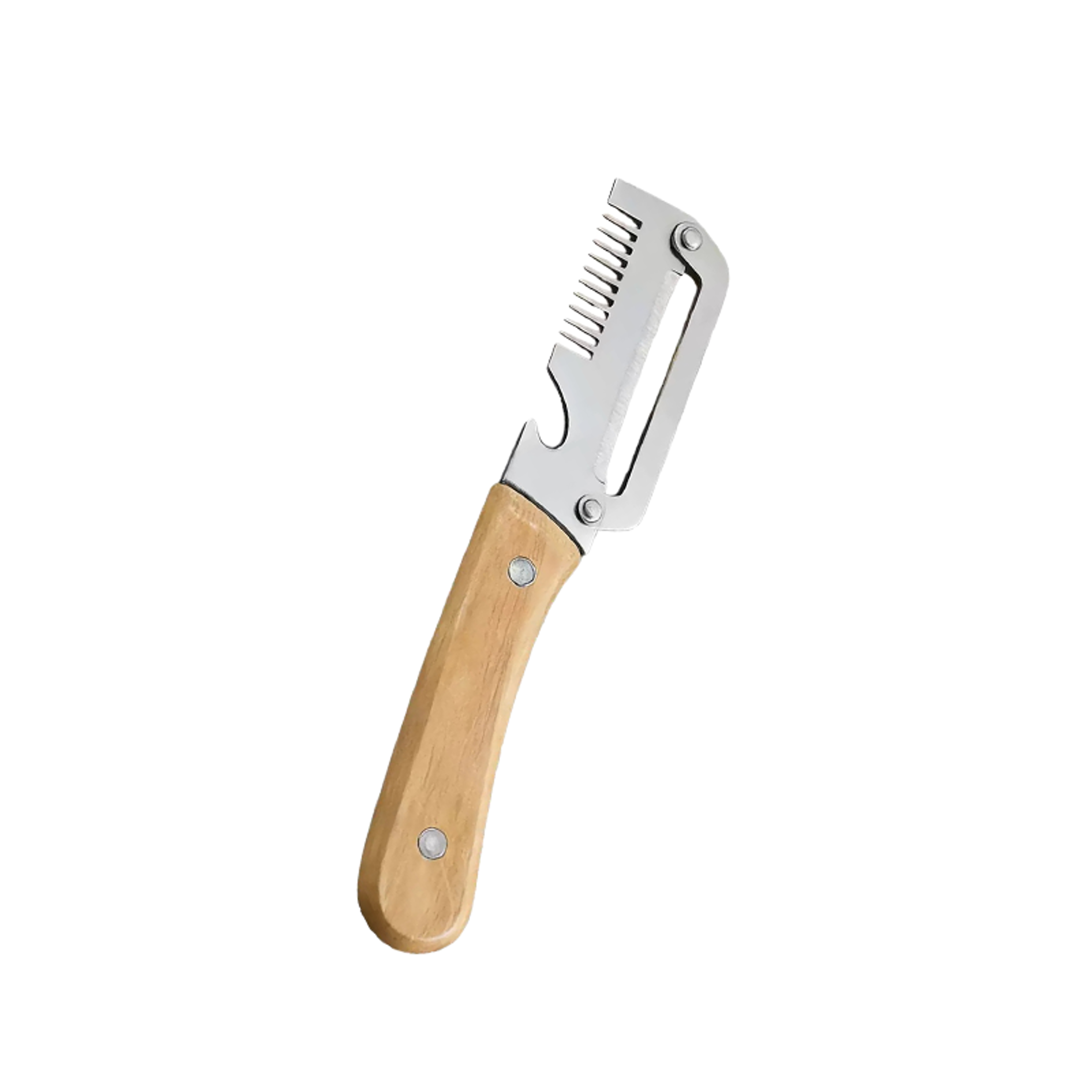 premium stainless steel vegetable & fruit peeler with wooden handle multi functional kitchen slicer