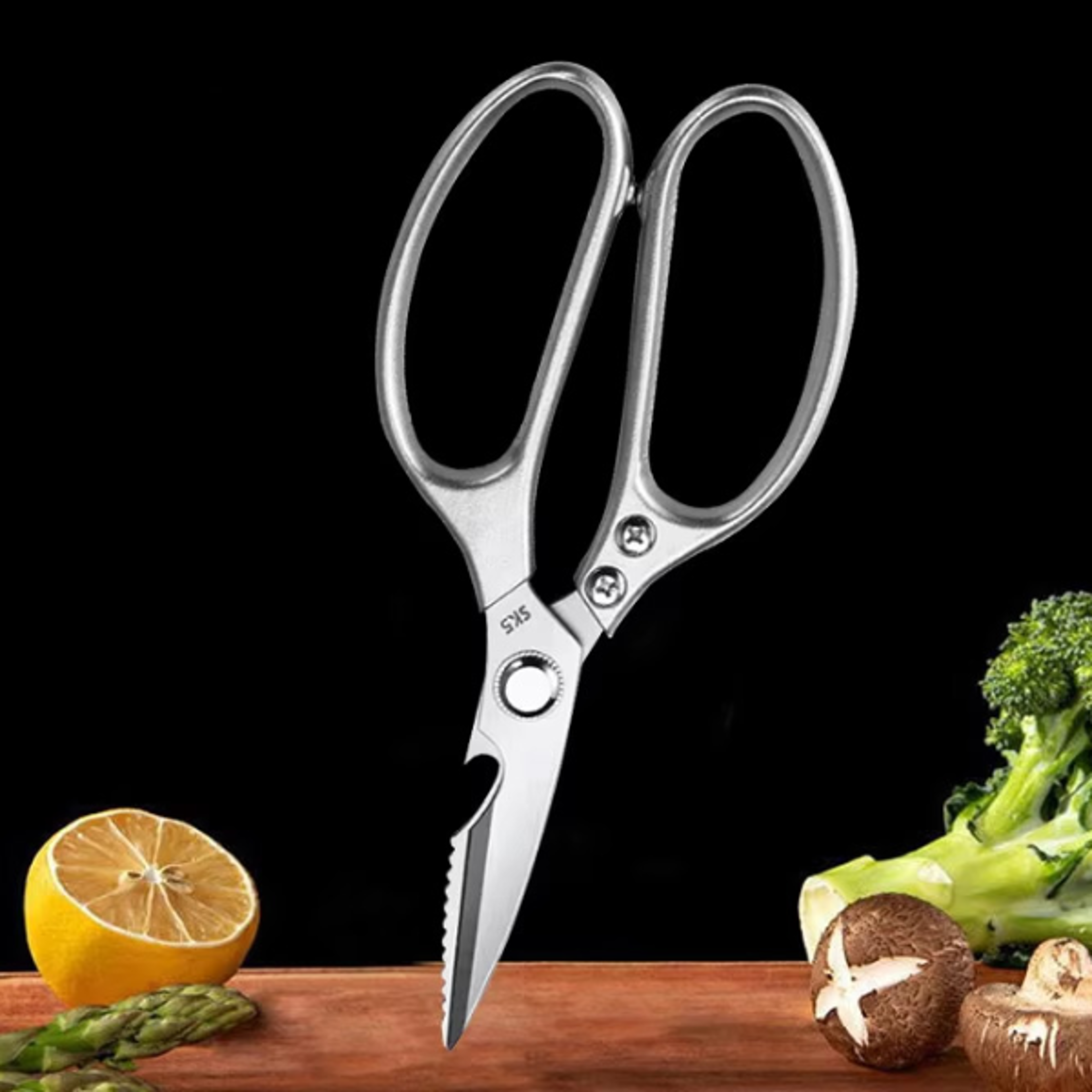 WXCOO Kitchen Scissors Chicken Bone Scissors Stainless Steel Cutting Knife Multifunctional Food Scis