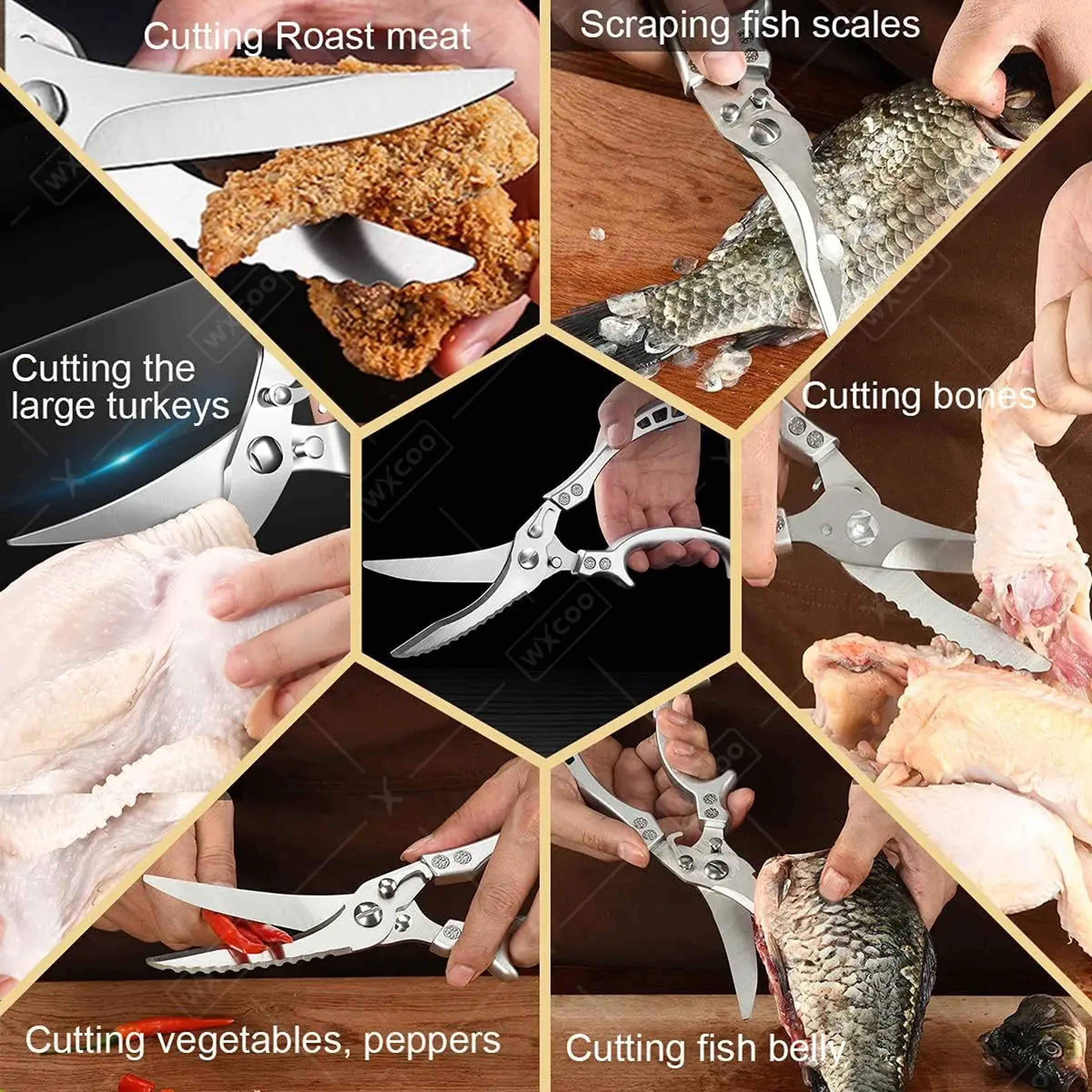 Stainless Steel Kitchen Shears Ultra Sharp Kitchen Scissors For Meat Fish Vegetables  Poultry 3