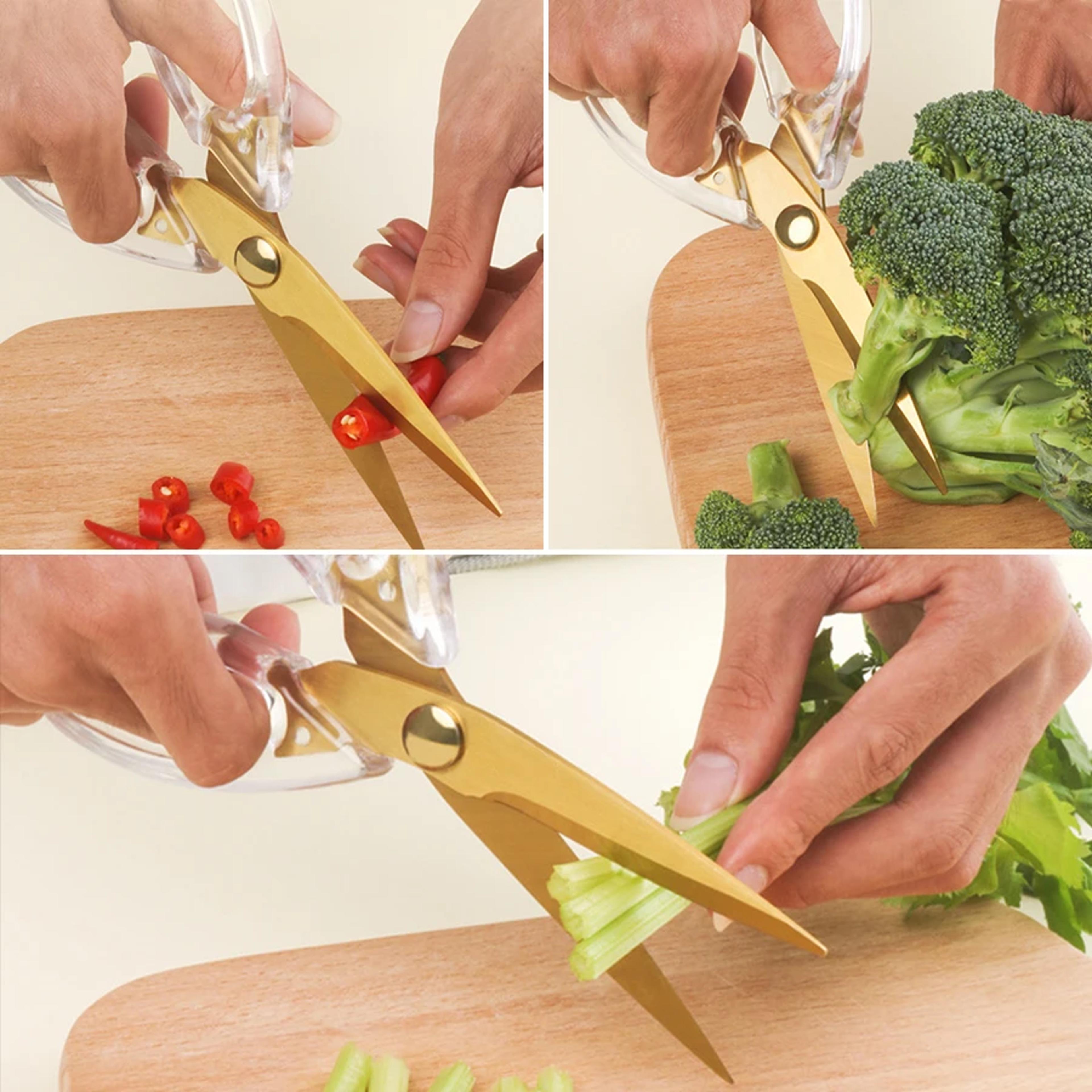 Transparent Handle Kitchen Scissors Sharp Meat Cutting Scissors  Vegetable Shears For Everyday Food 3