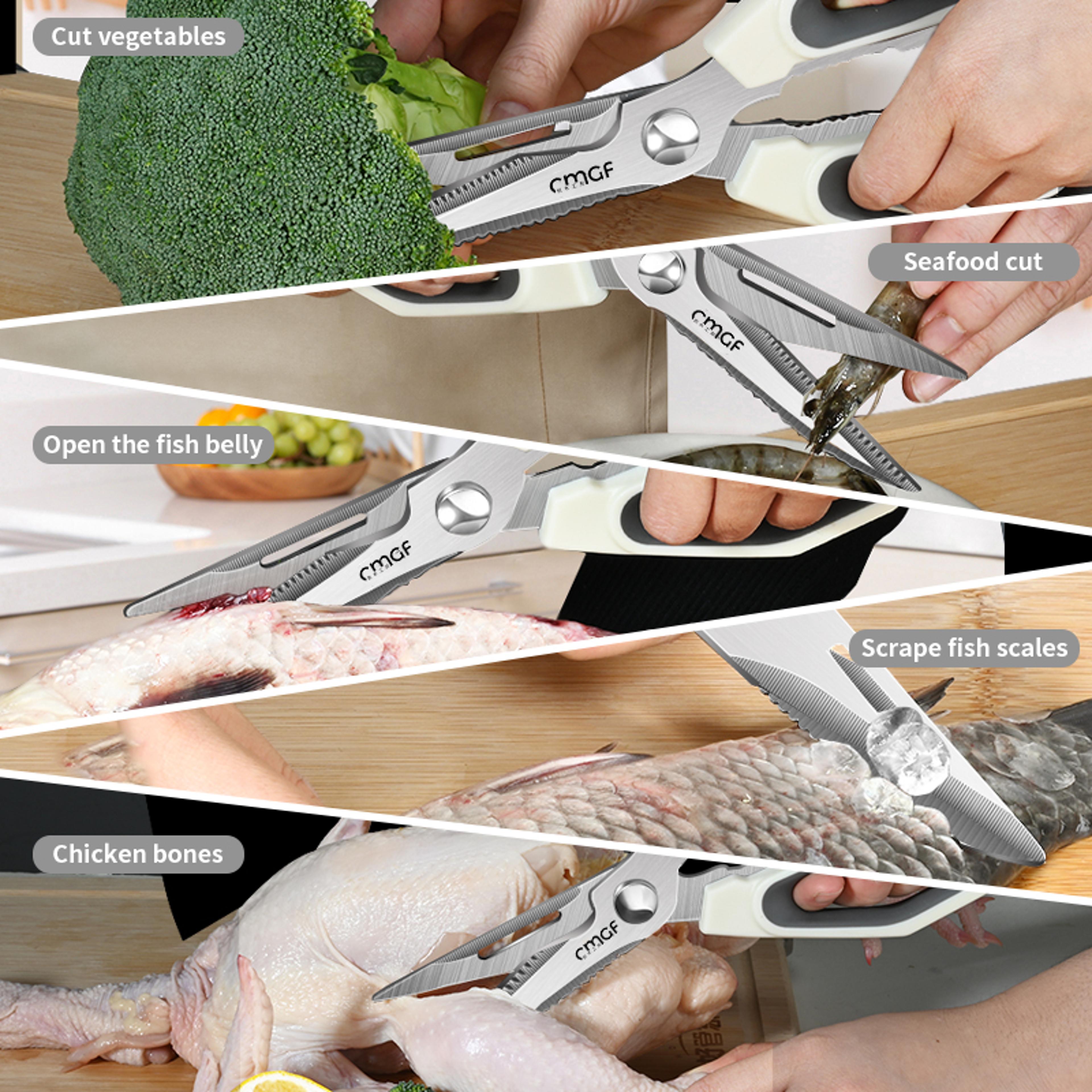 Heavy Duty Steel Kitchen Scissors Professional Bone Cutting  Fish Scale Multifunction Shears 2