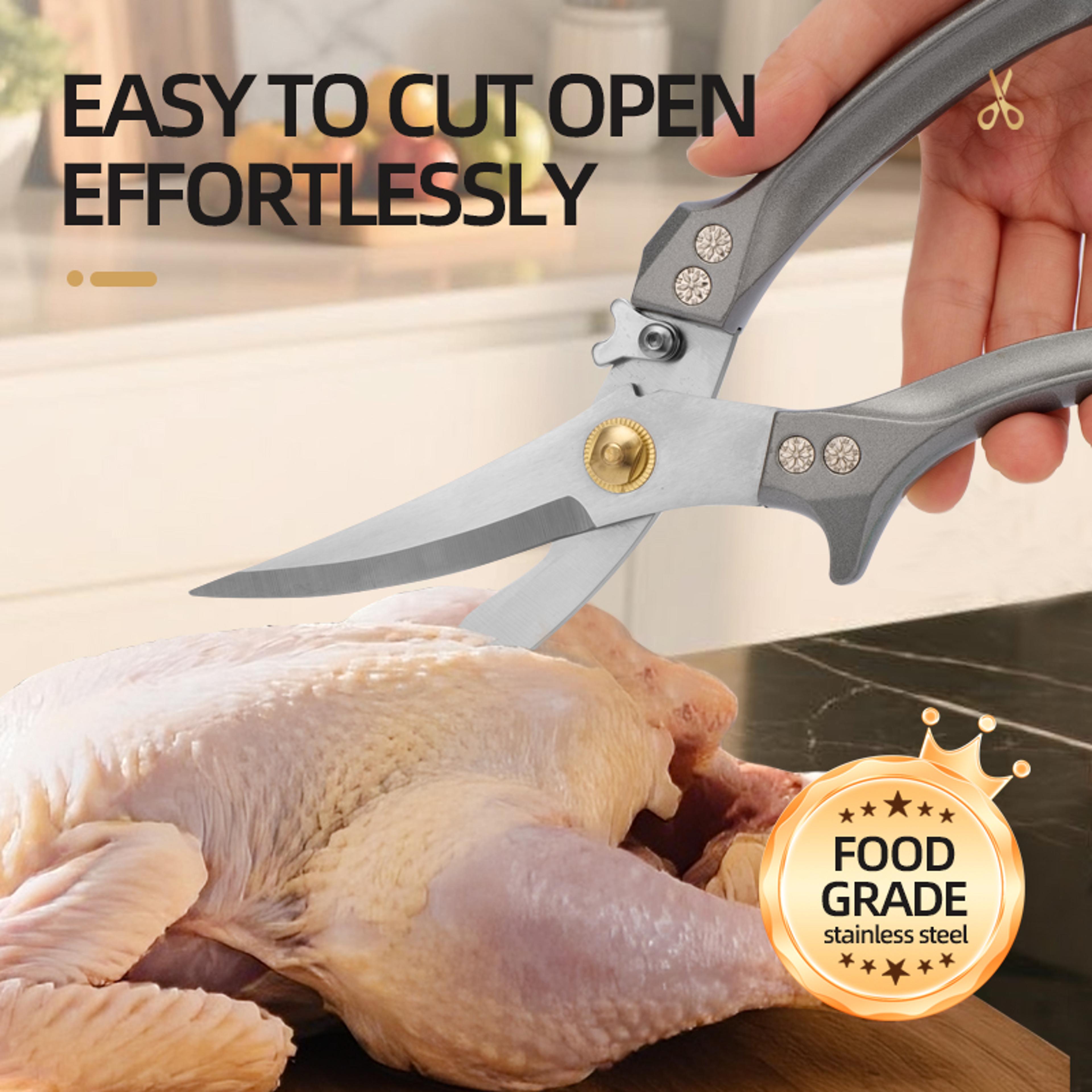 Premium Heavy Duty Stainless Steel Kitchen Shears Bone Cutting  Meat Scissors 3