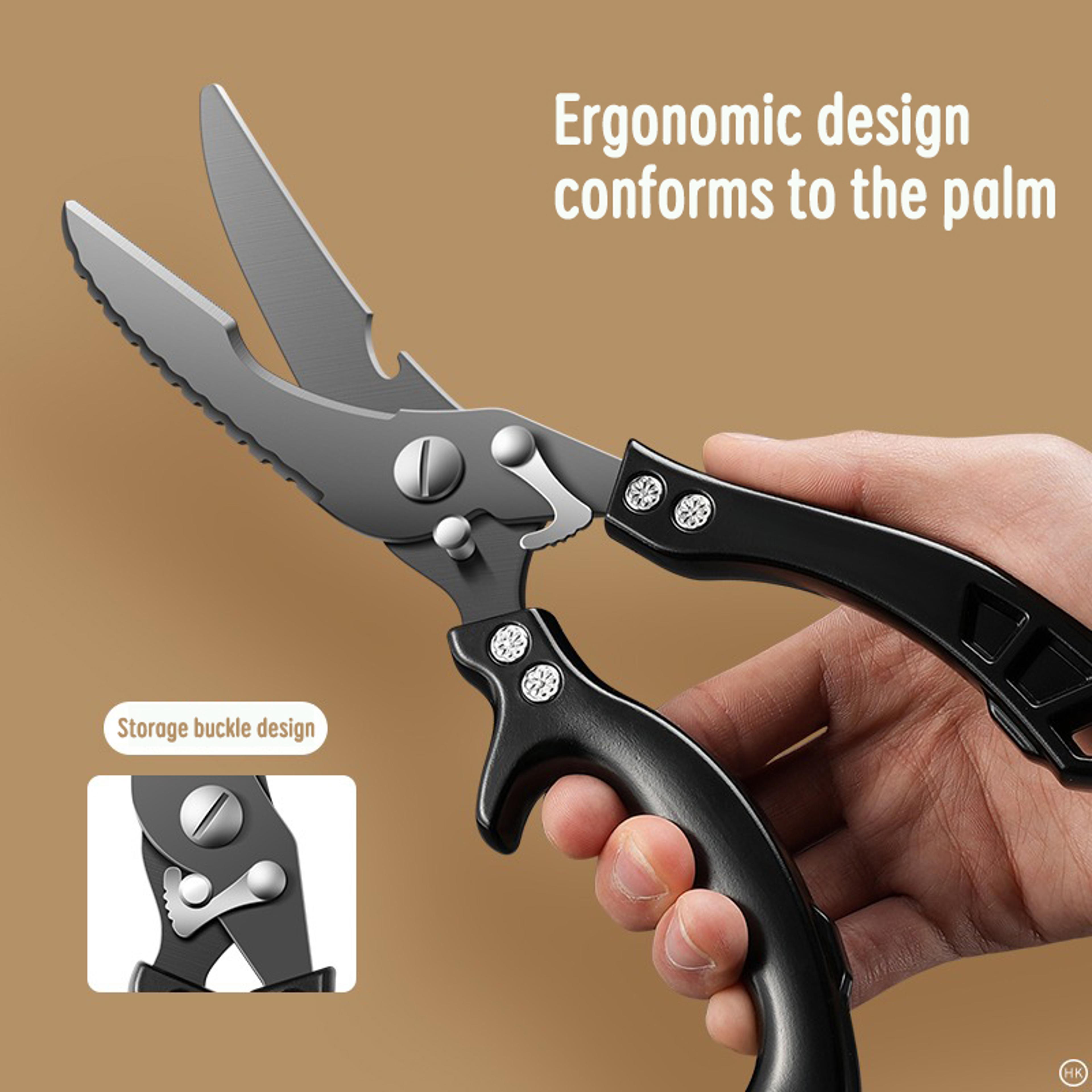Professional Heavy Duty Multifunctional Kitchen Shears  Kitchen Bone Scissors Titanium Finish Stain 2