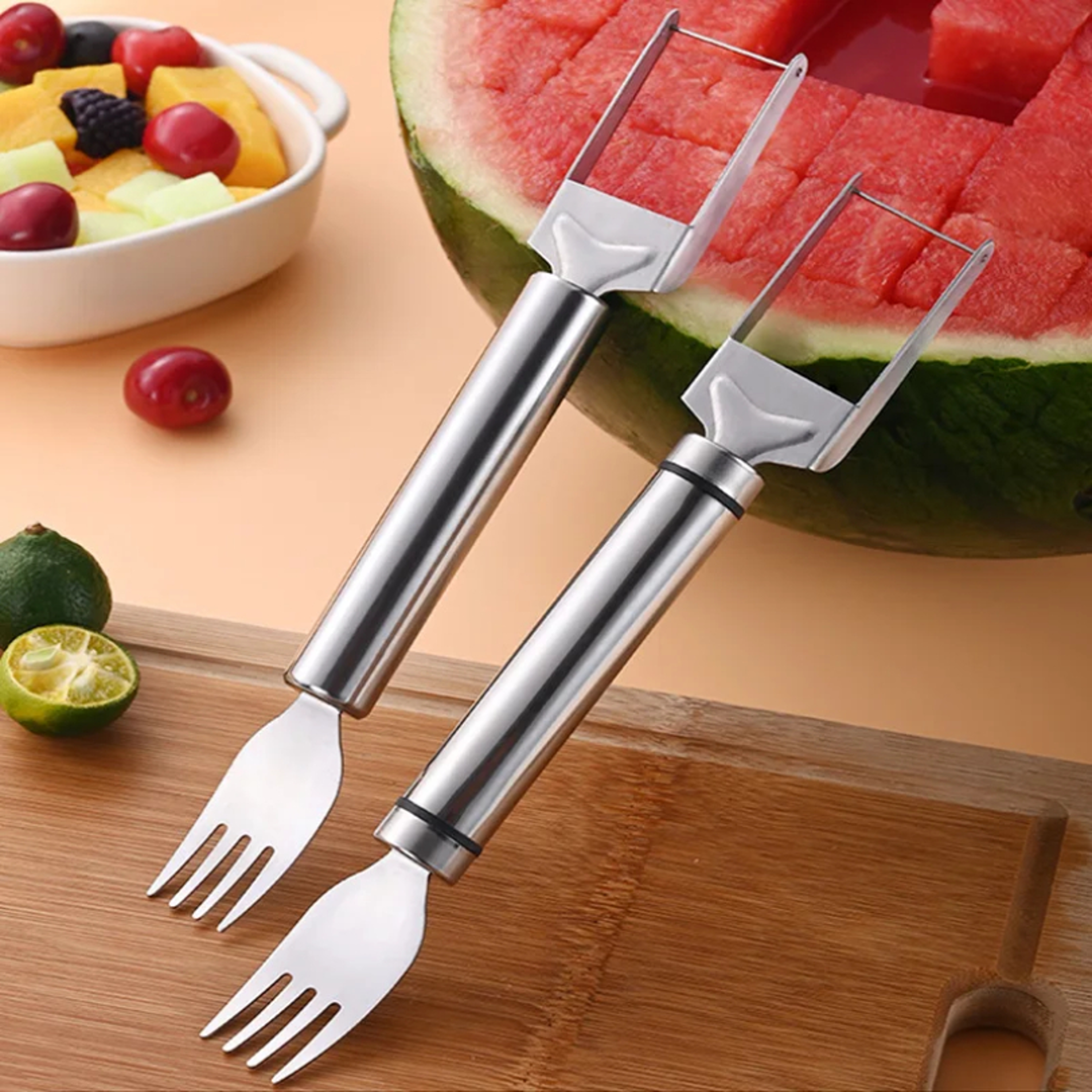 Stainless Steel Watermelon Windmill Slicer  Fruit Cutter Tool Easy Melon Cutting Kitchen Gadget 1