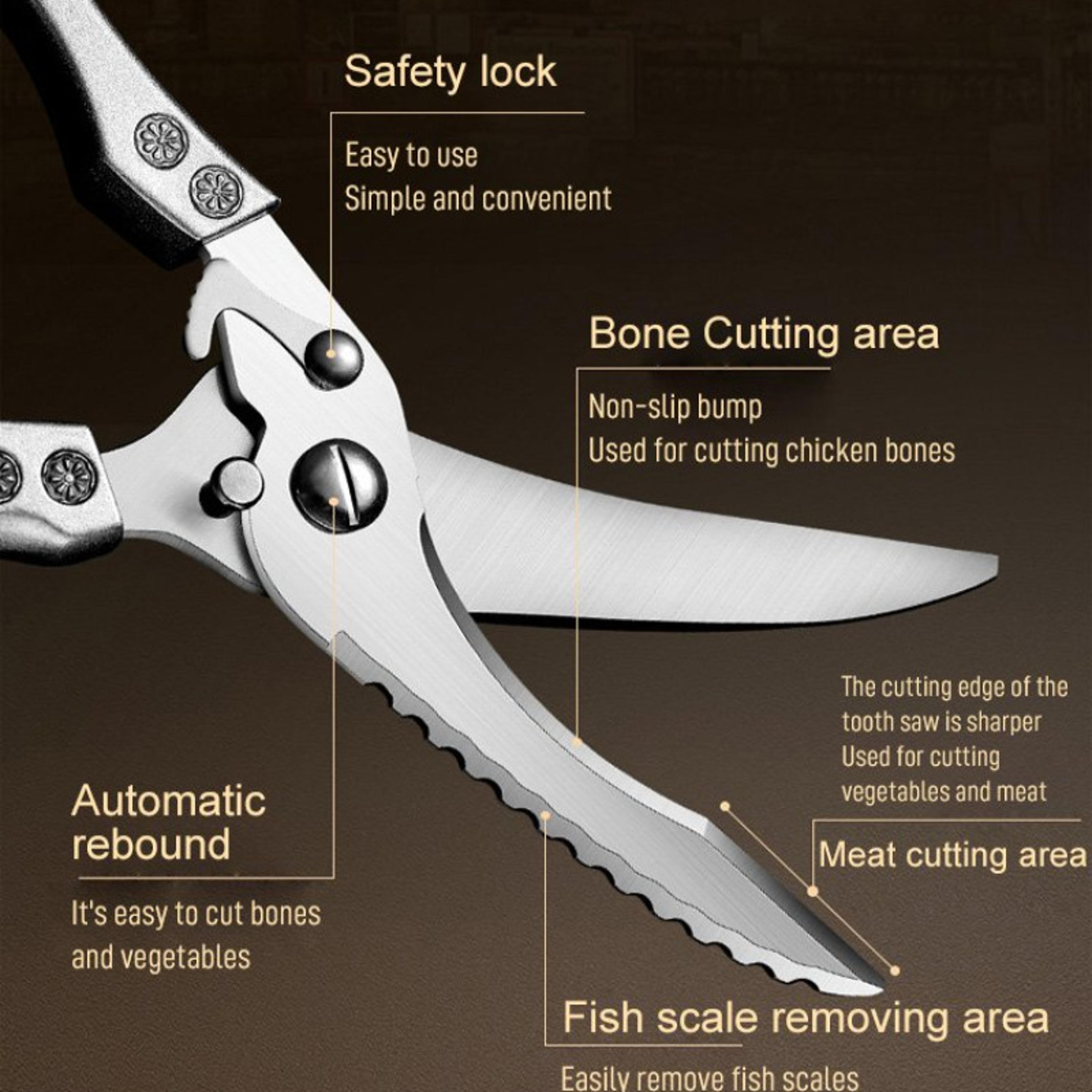 Premium Heavy Duty Bone Cutting Kitchen Scissors  Multifunction Kitchen Shears Stainless Steel Prec 3
