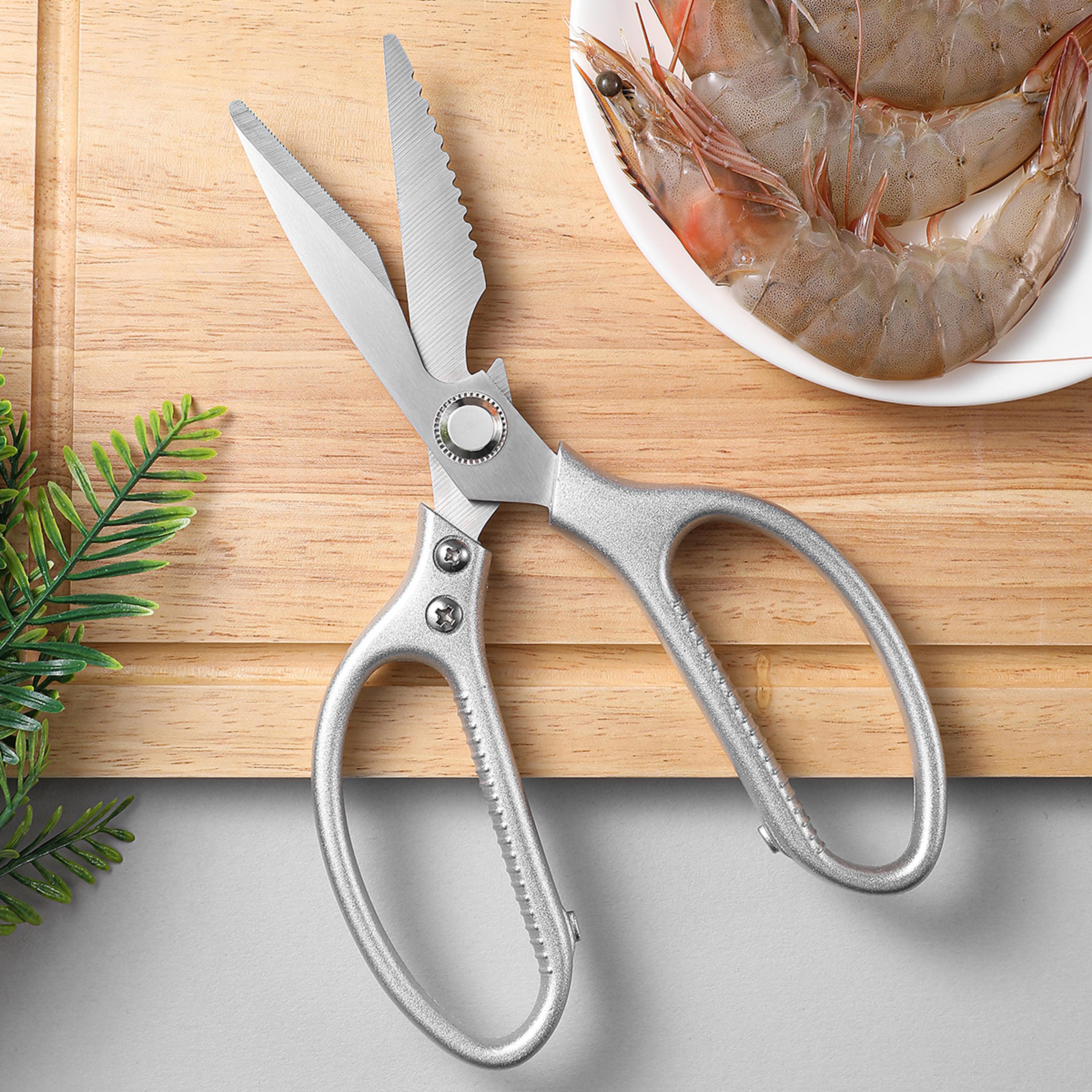 heavy duty stainless steel kitchen scissors for chicken bones, meat and everyday prep
