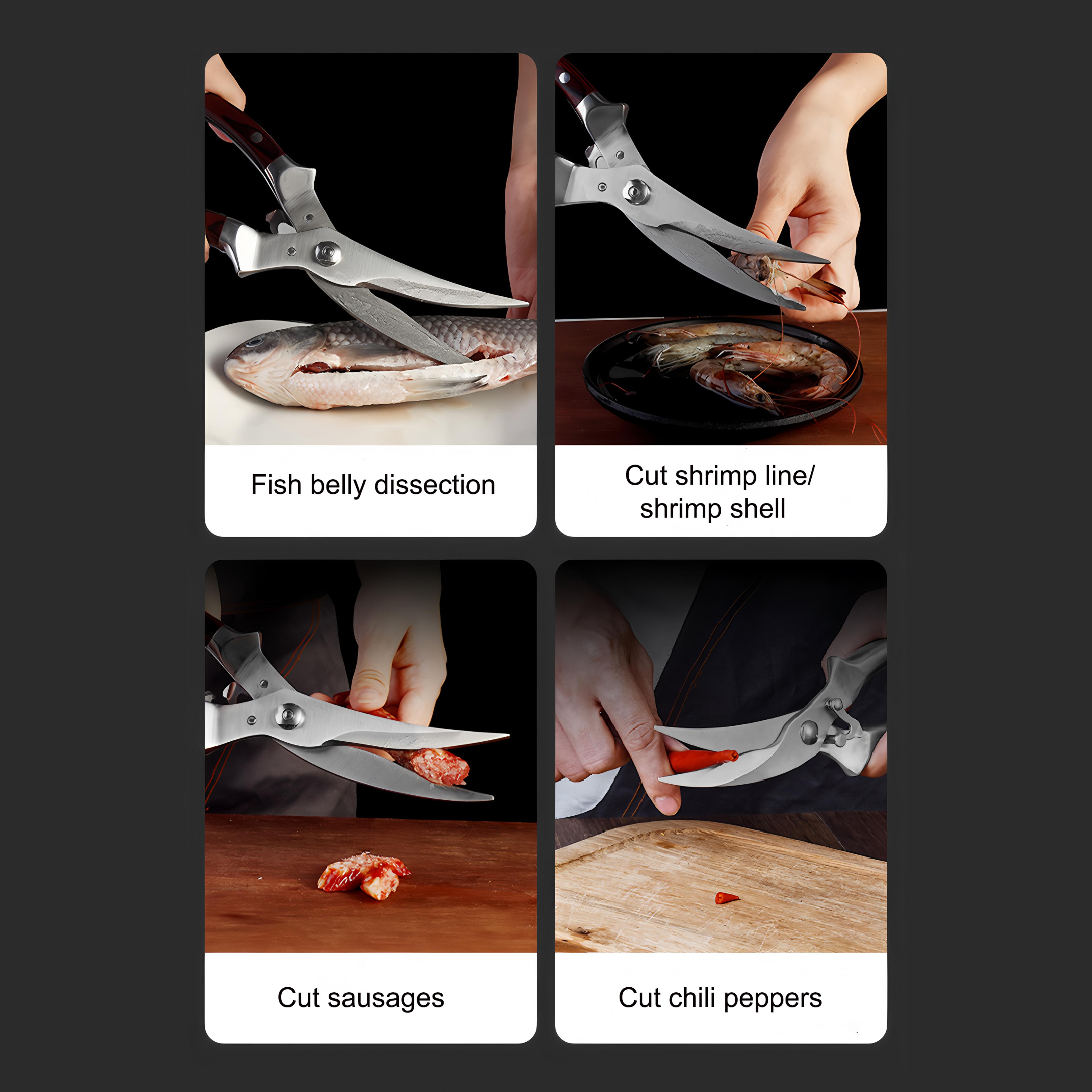 Premium Stainless Steel Kitchen  BBQ Meat Scissors Heavy Duty Multipurpose Food Scissors 1