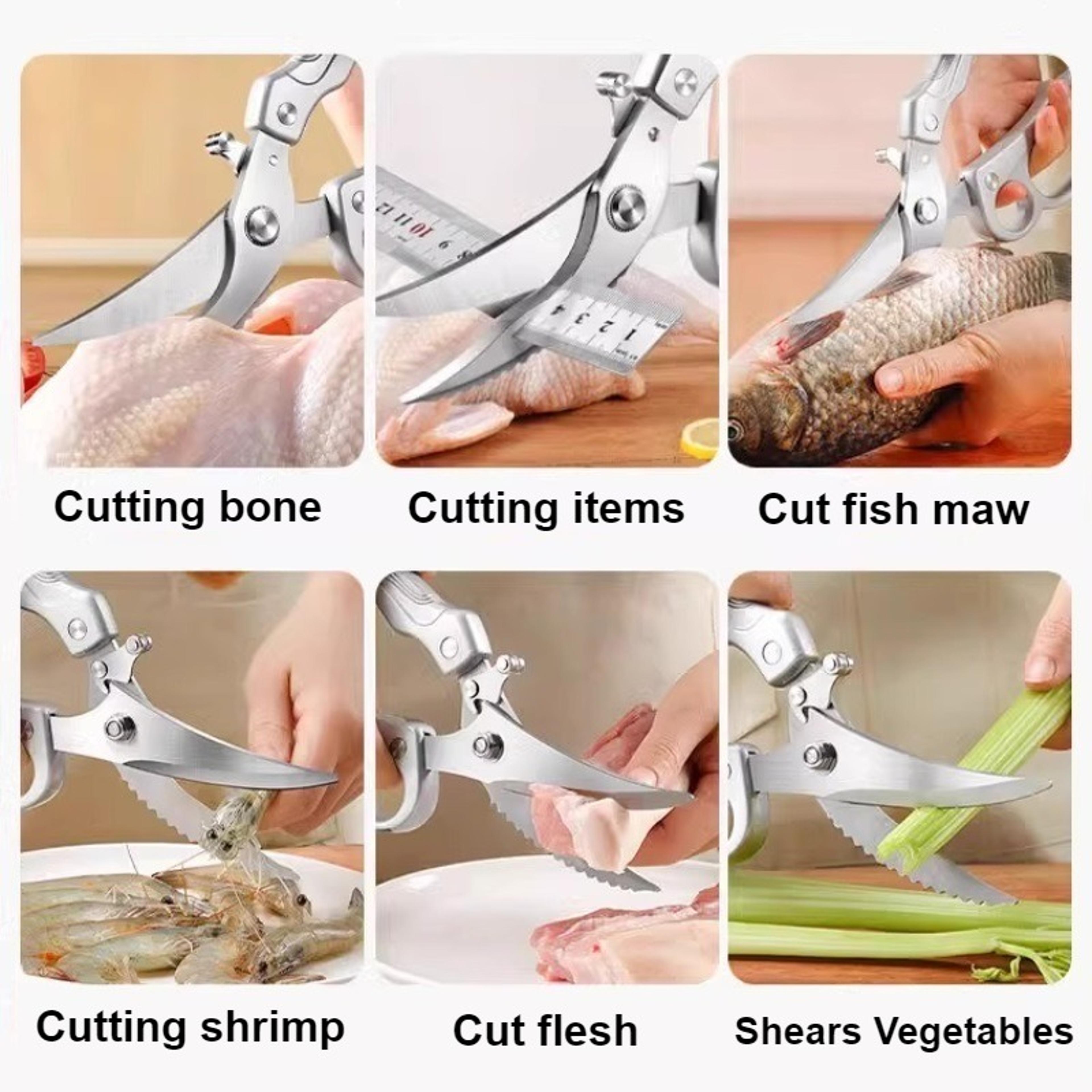 Premium Heavy Duty Stainless Steel Kitchen  Bone Cutting Shears Multifunction Food Scissors 3