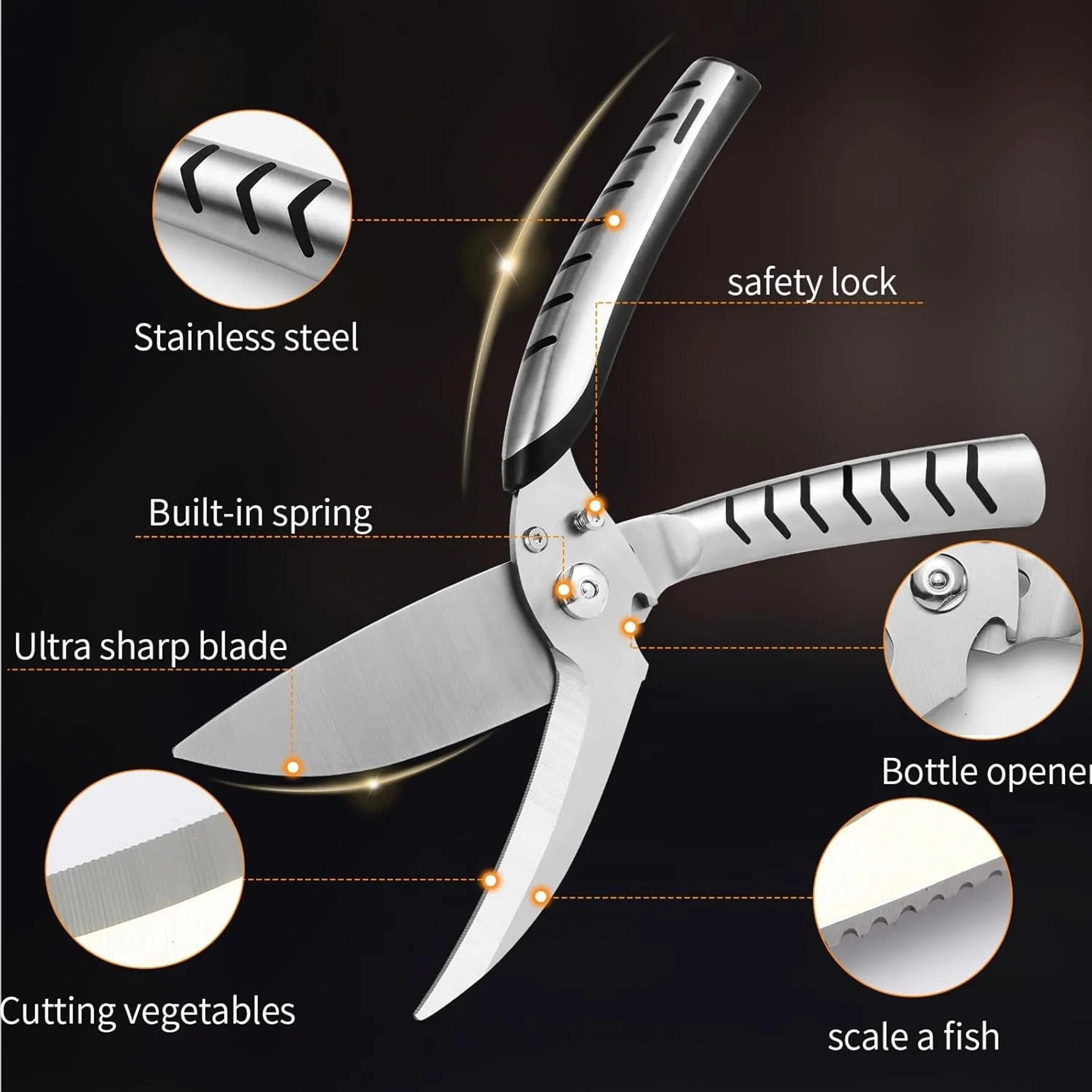 Professional Multipurpose Kitchen Shears Serrated Edge Bone Cutting Kitchen Scissors For Chicken Fi 1