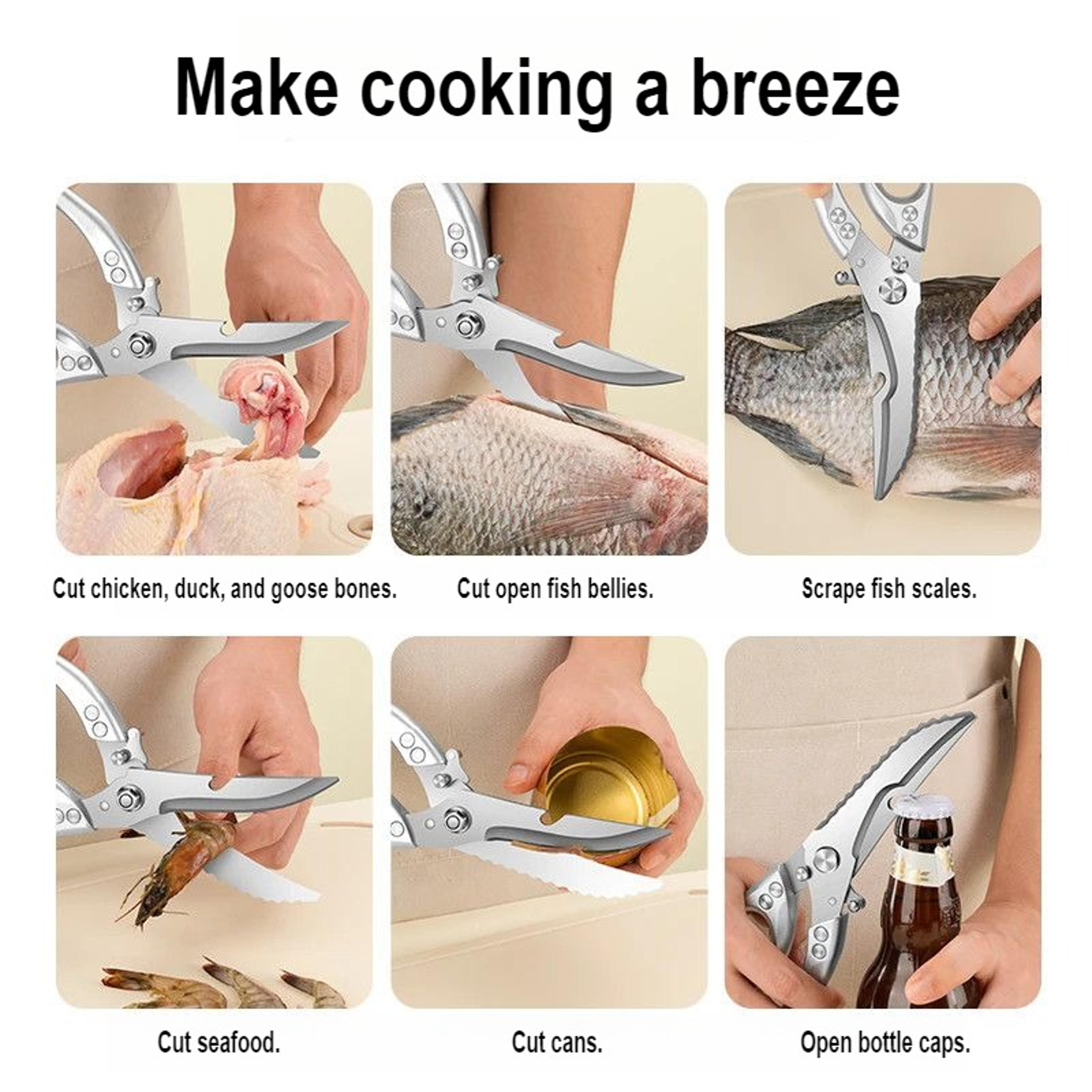 Heavy Duty Kitchen Shears For Chicken Bones BBQ Prep  Everyday Food Cutting 2