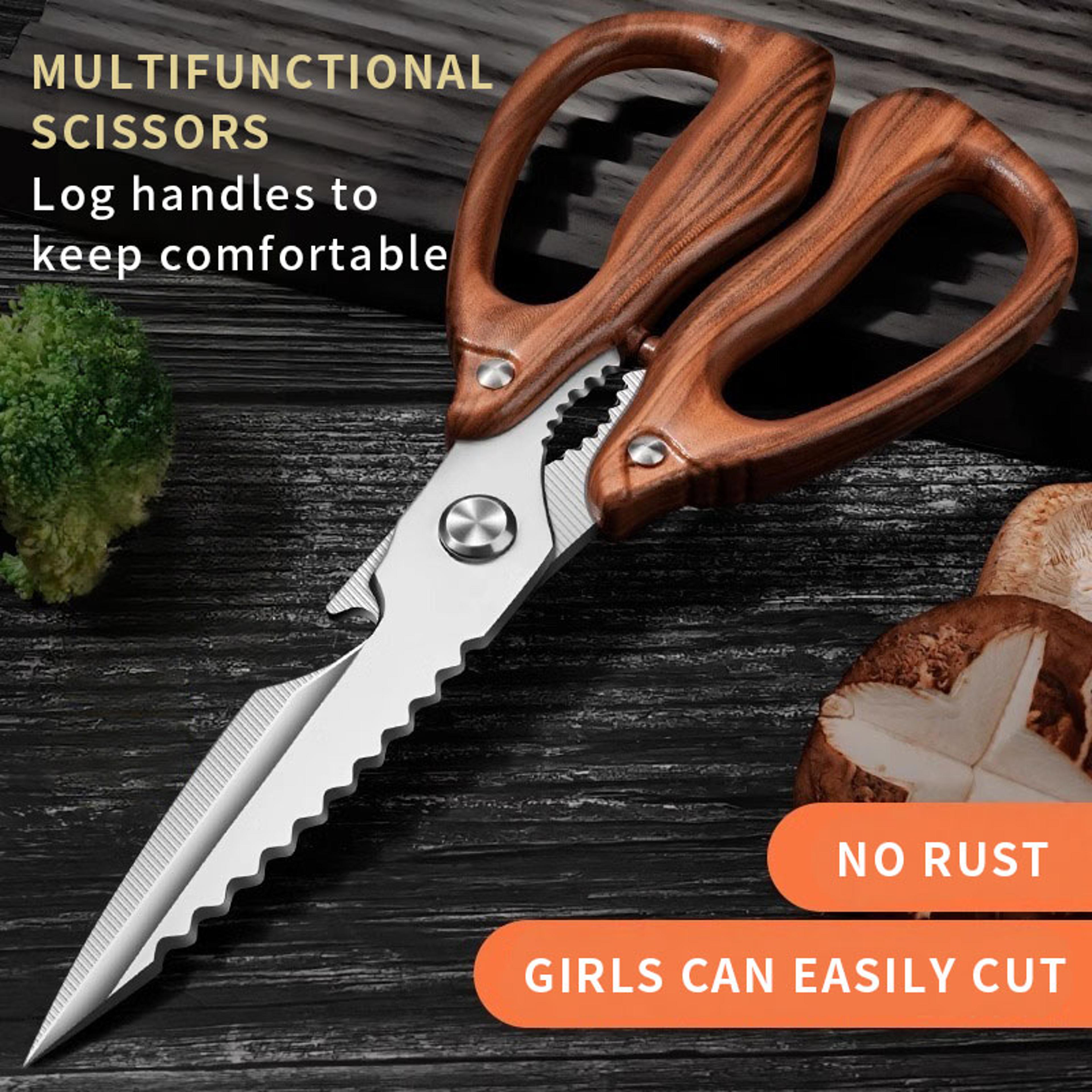 New Stainless Steel Kitchen Scissors Household Bone Scissors Chicken Wings Fish Chopper Bottle Open 1