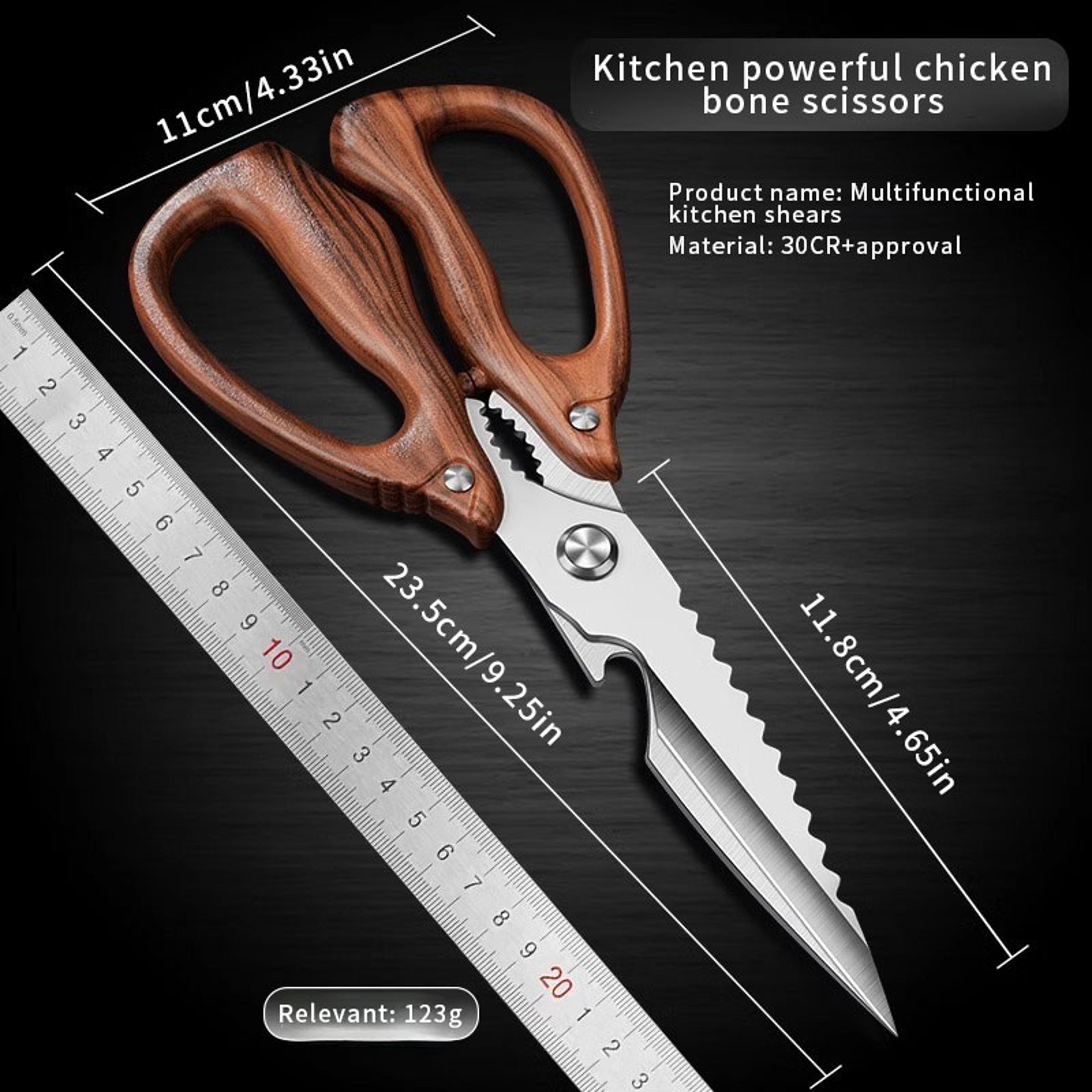 New Stainless Steel Kitchen Scissors Household Bone Scissors Chicken Wings Fish Chopper Bottle Open 3