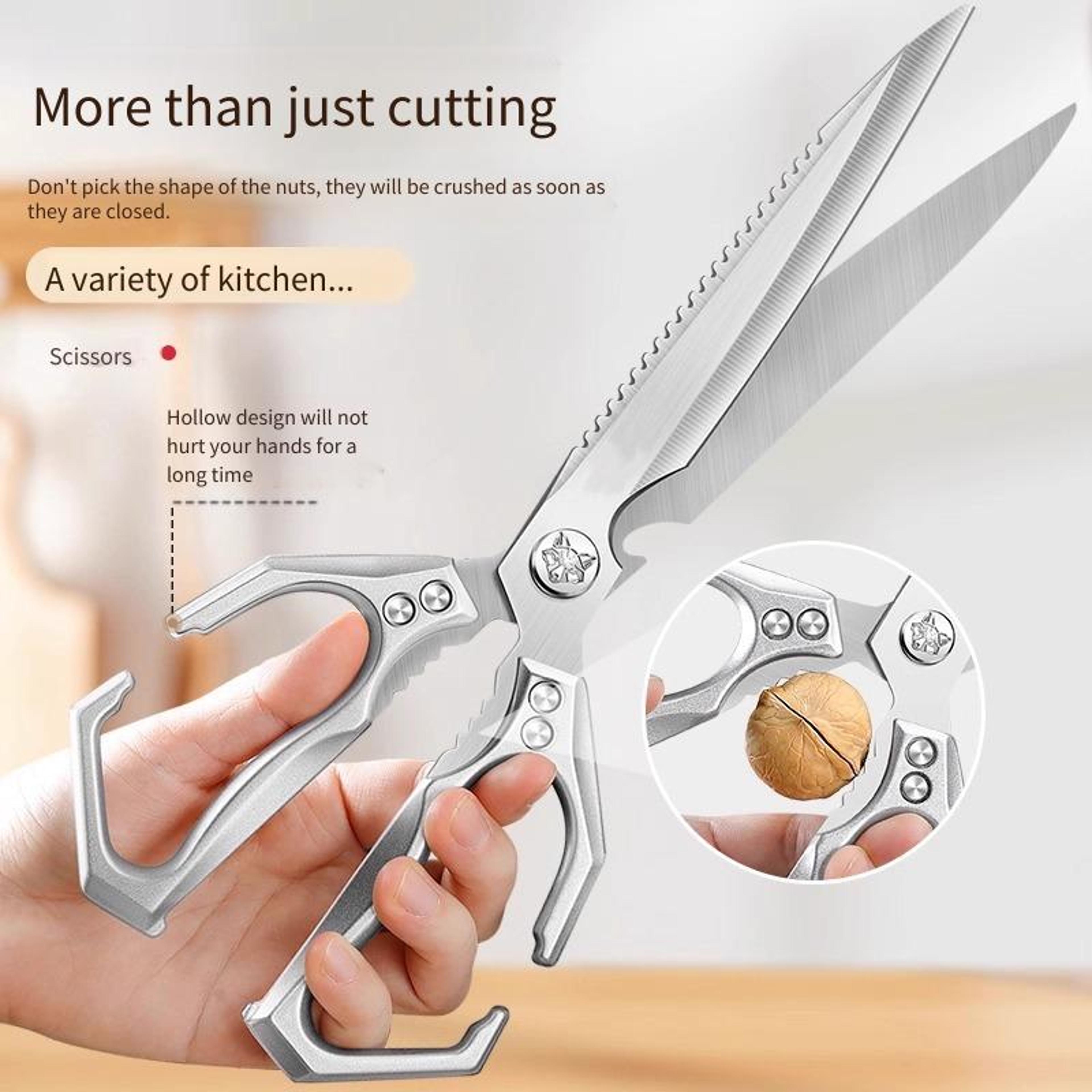 Extra Long Stainless Steel BBQ Scissors Heavy Duty Kitchen Food Shears For Meat  Grilling 4