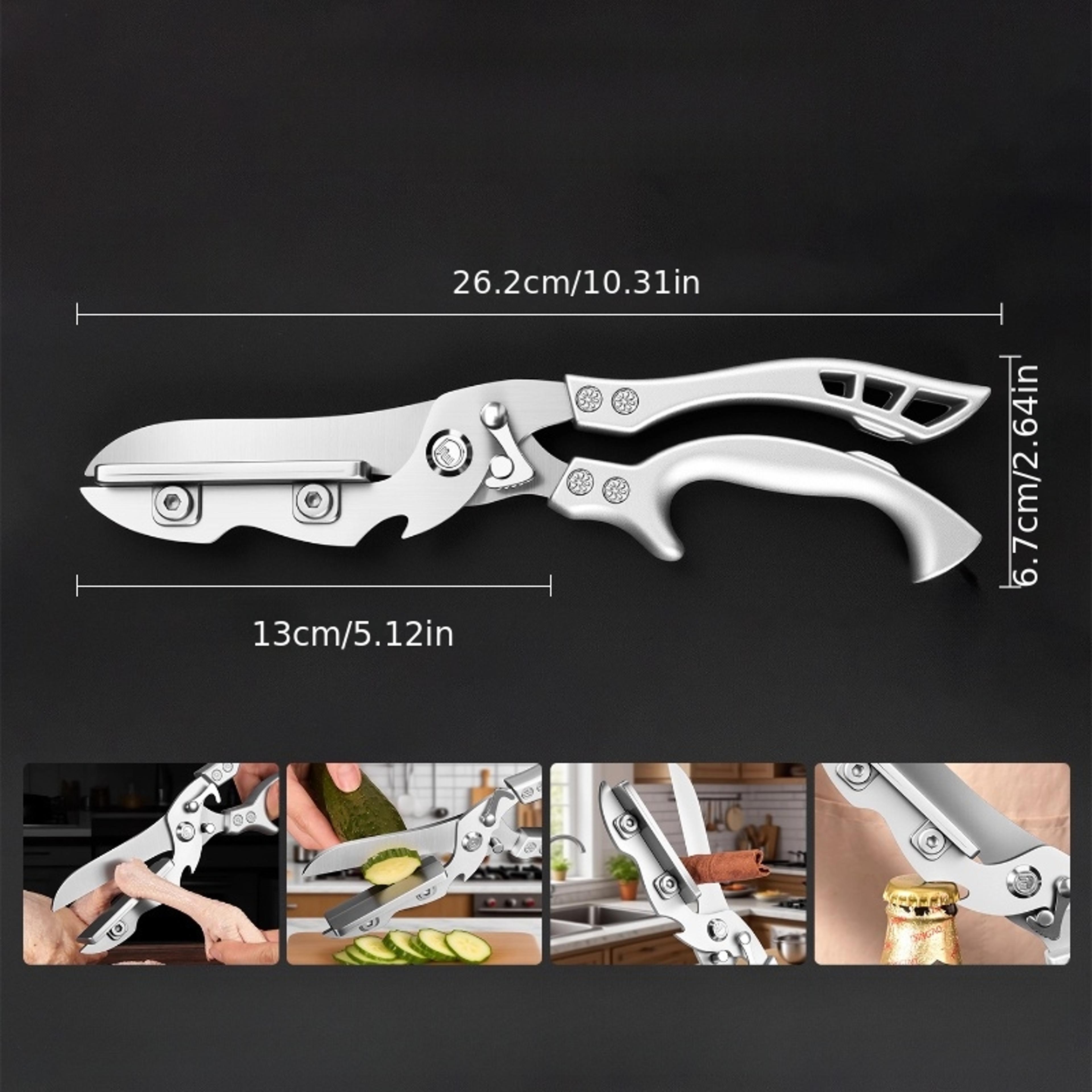 PrecisionCut Stainless Steel Kitchen Scissors For Herbs Poultry  Everyday Food Prep 3