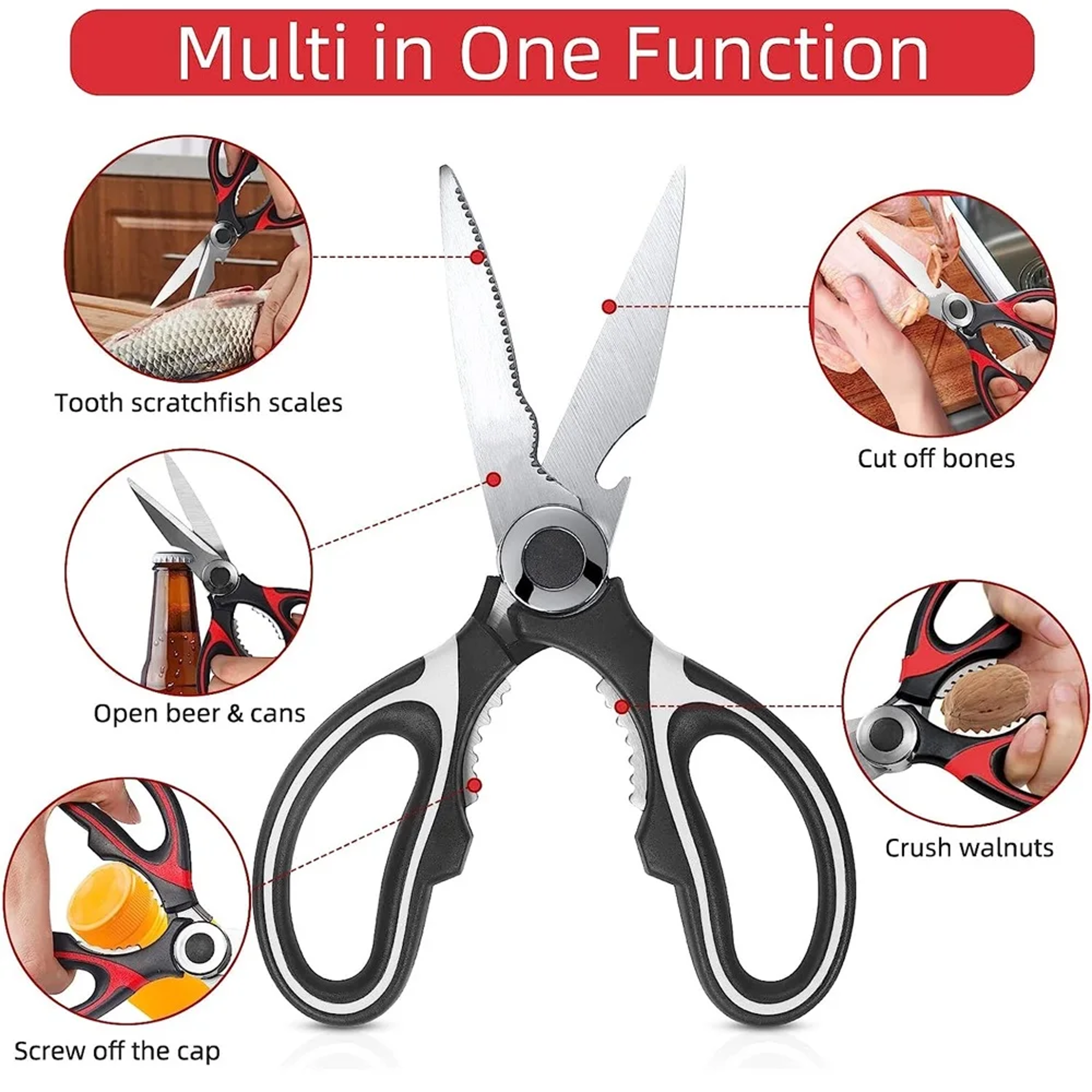 Heavy Duty Stainless Steel Kitchen Shears For Meat Poultry  Everyday Food Prep 2