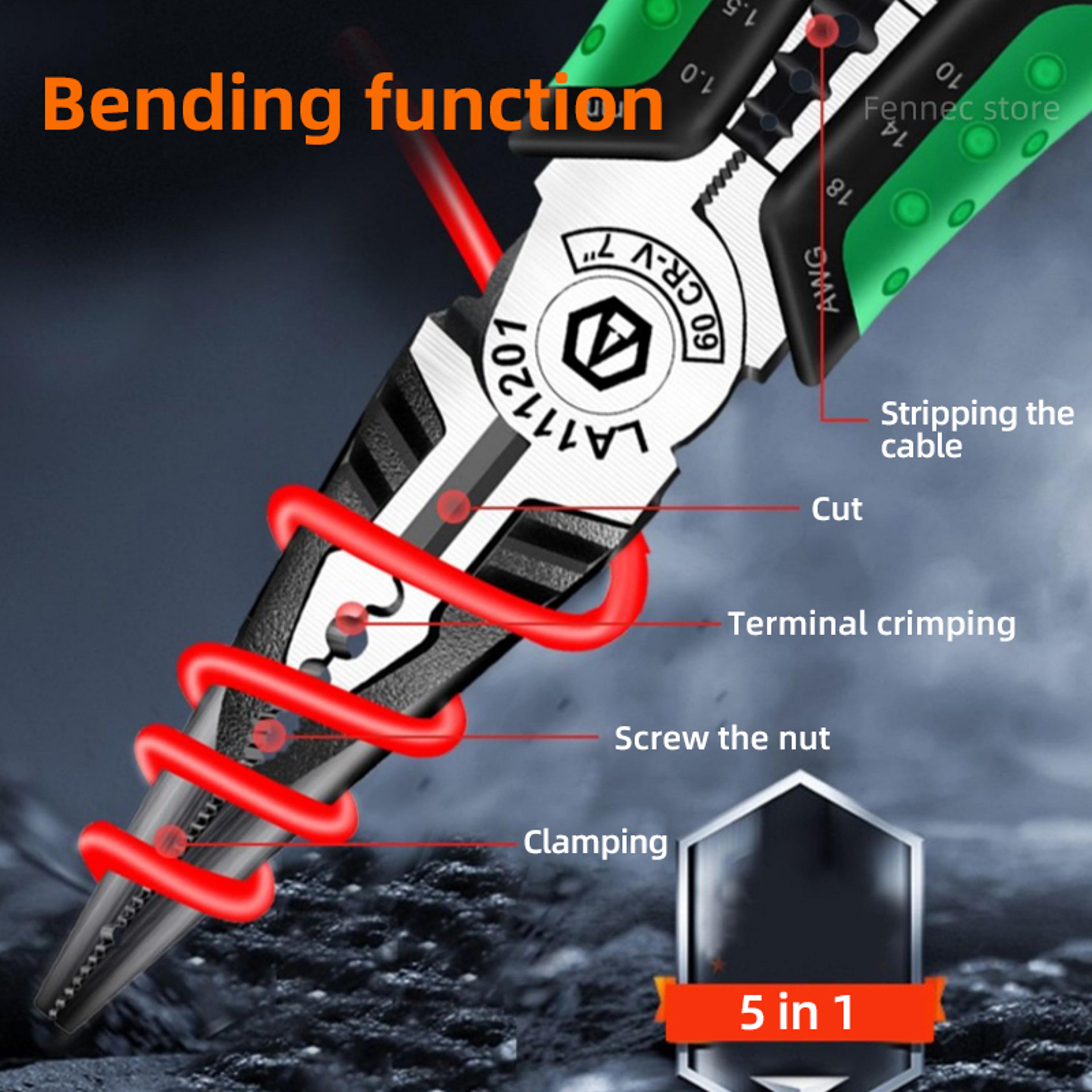 Wire Stripper Pliers MultiFunction Cutter  Long Nose Electrician Tool 0