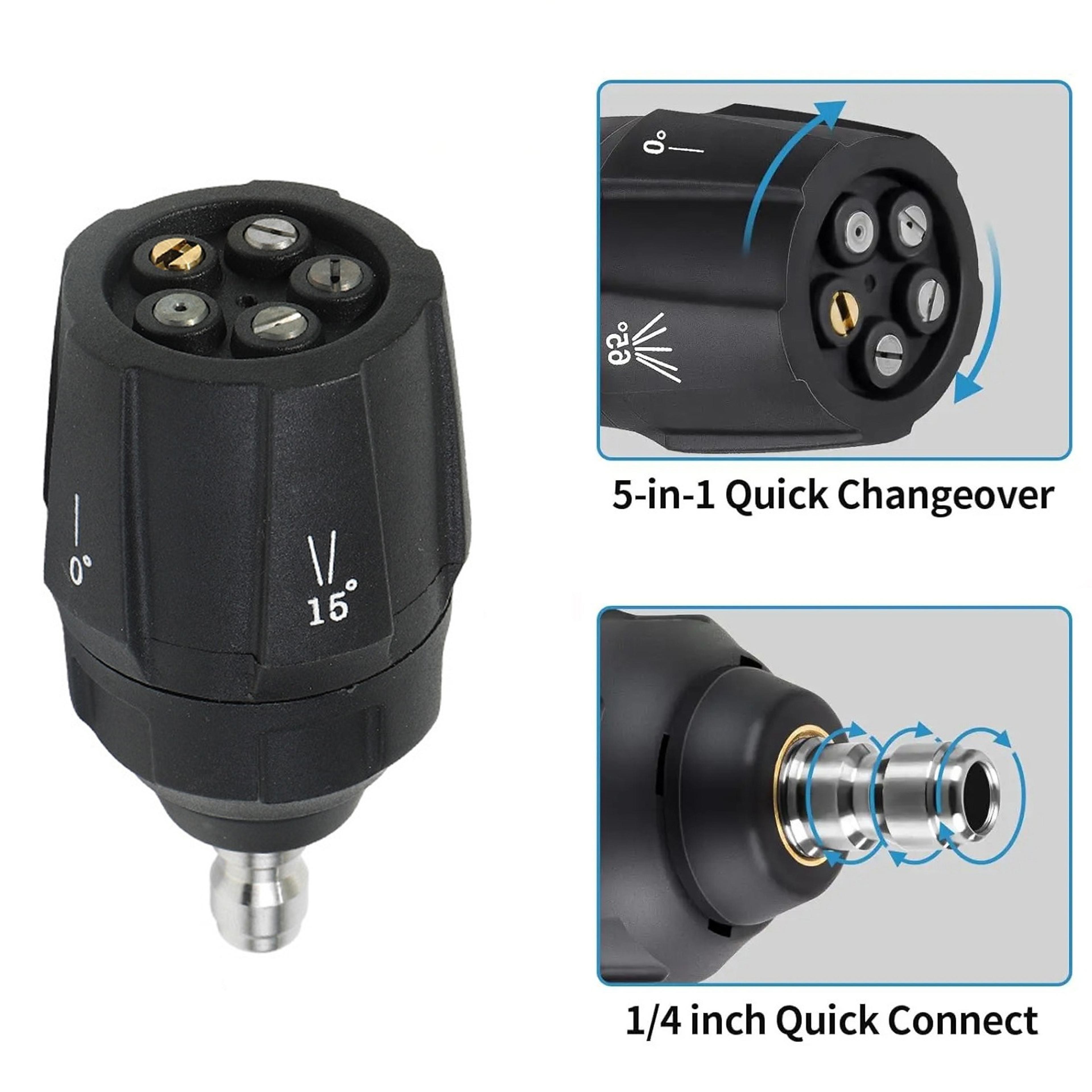 Premium Adjustable High Pressure Car Wash Nozzle Multi Pattern Quick Connect Cleaning Tool 2