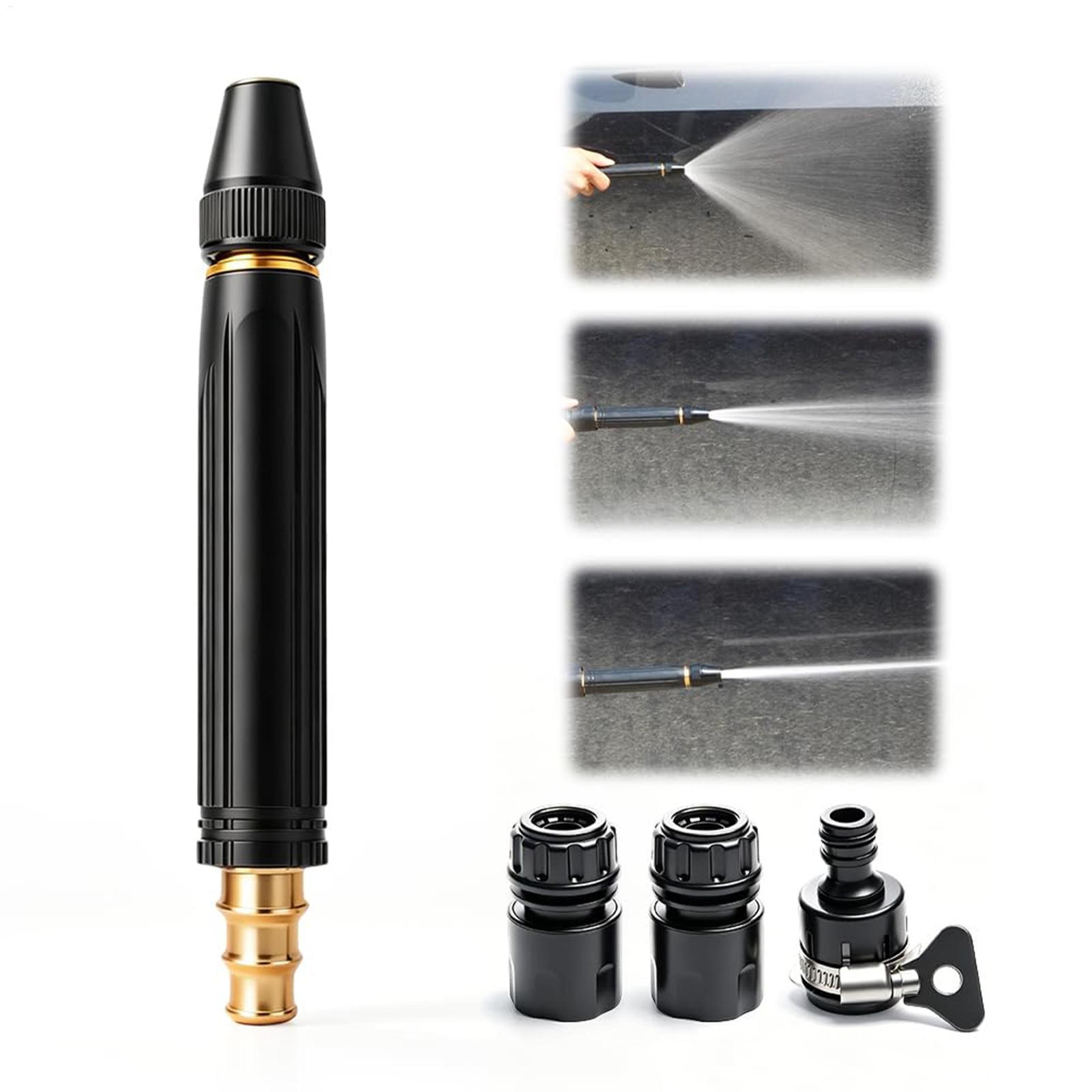 hydrojet adjustable car wash hose nozzle wand for cars, driveways & outdoor cleaning