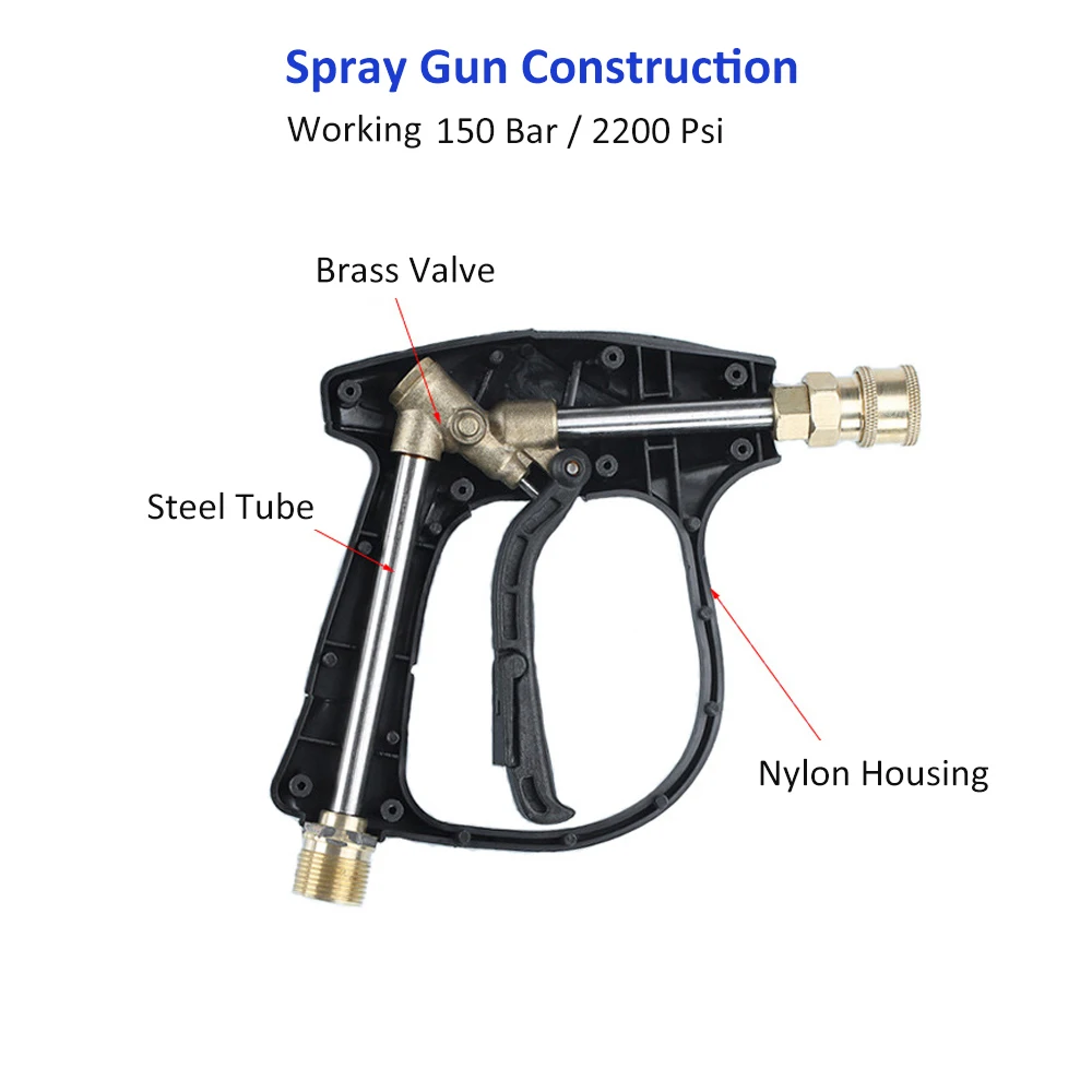 Universal Pressure Washer Gun Kit With Quick Connect Nozzles For Car  Outdoor Cleaning 3