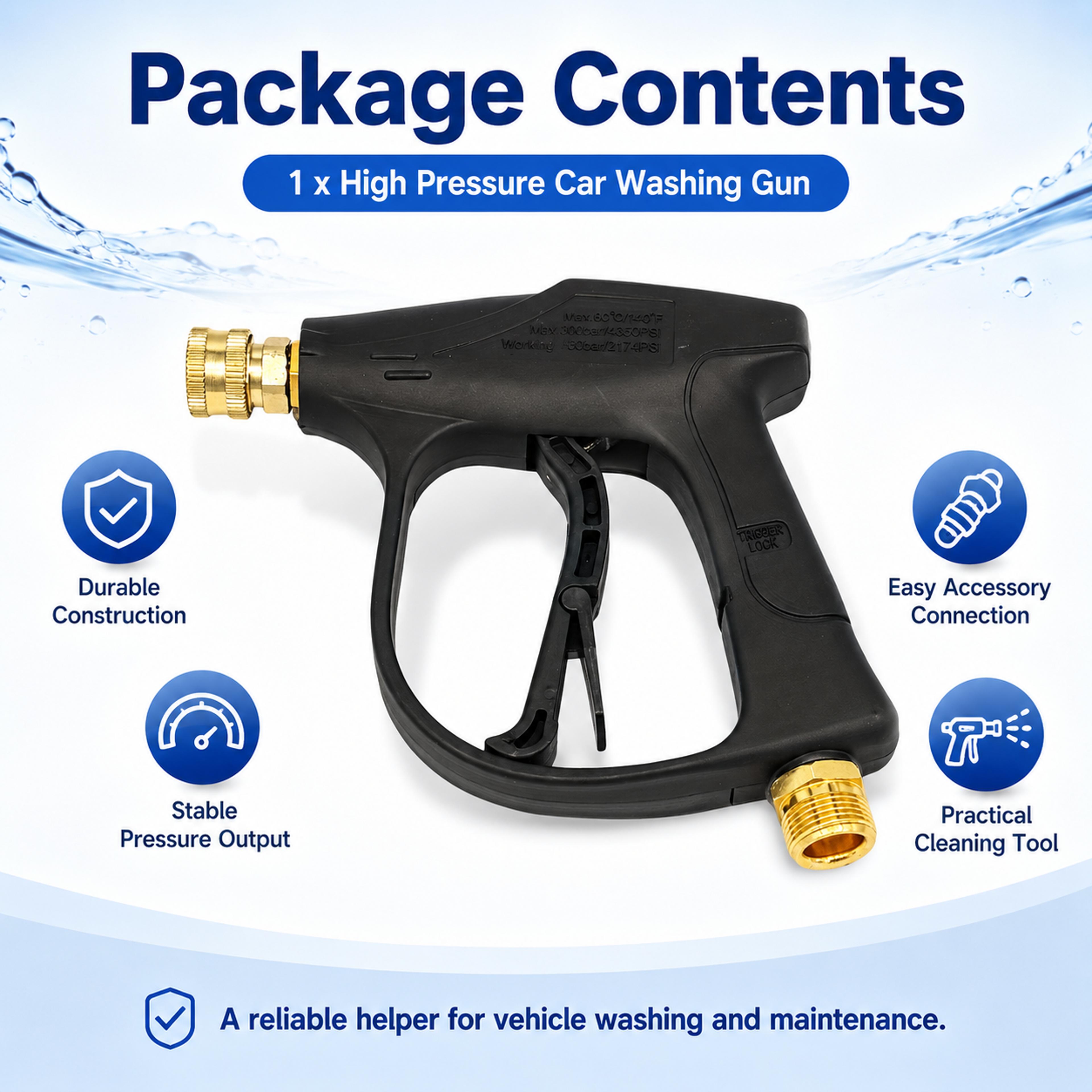 Premium High Pressure Washer Gun With Snow Foam Function Universal Quick Release Car Wash Spray Gun 2