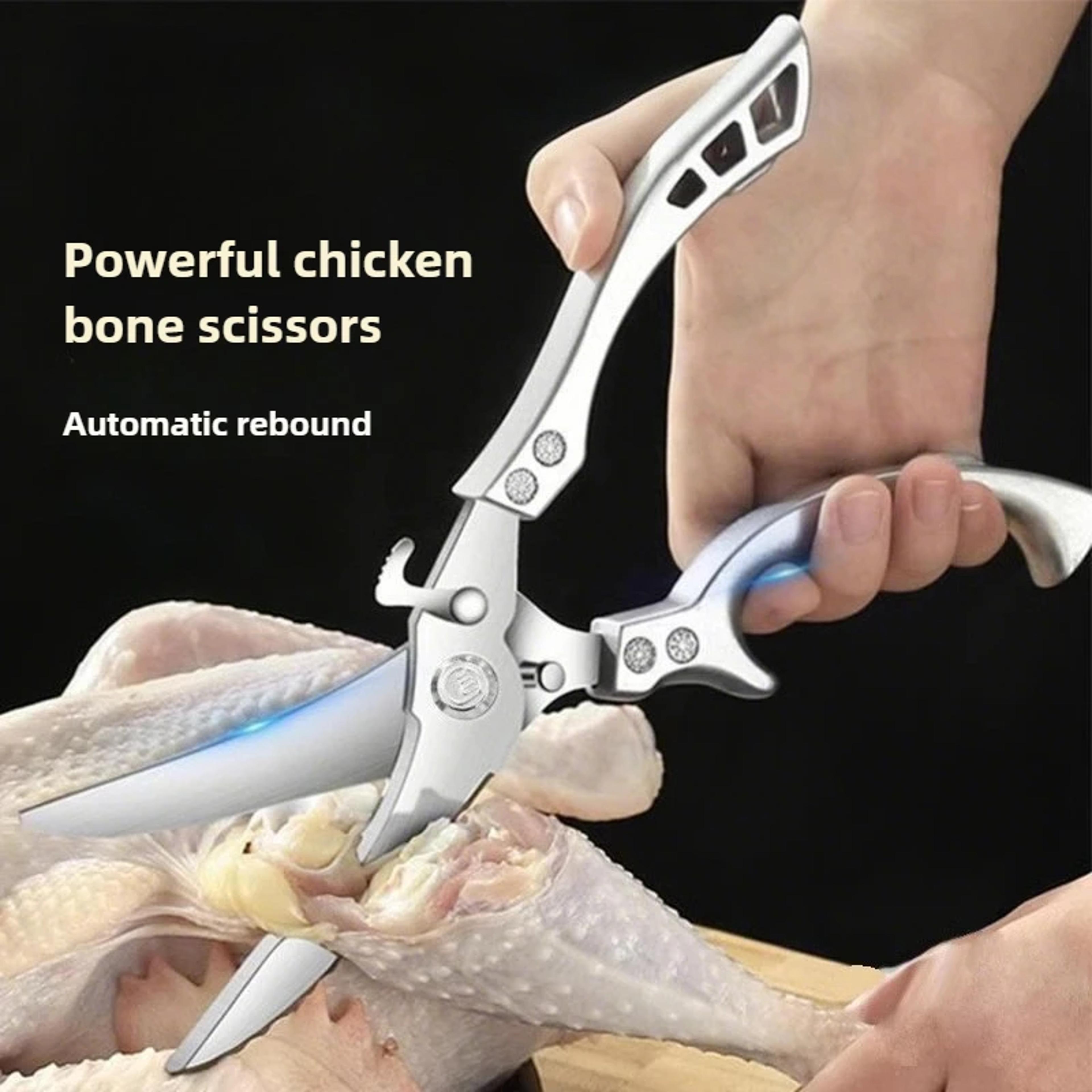Heavy Duty Stainless Steel Kitchen Scissors Multipurpose Spring Loaded Kitchen Shears For Chicken M 1