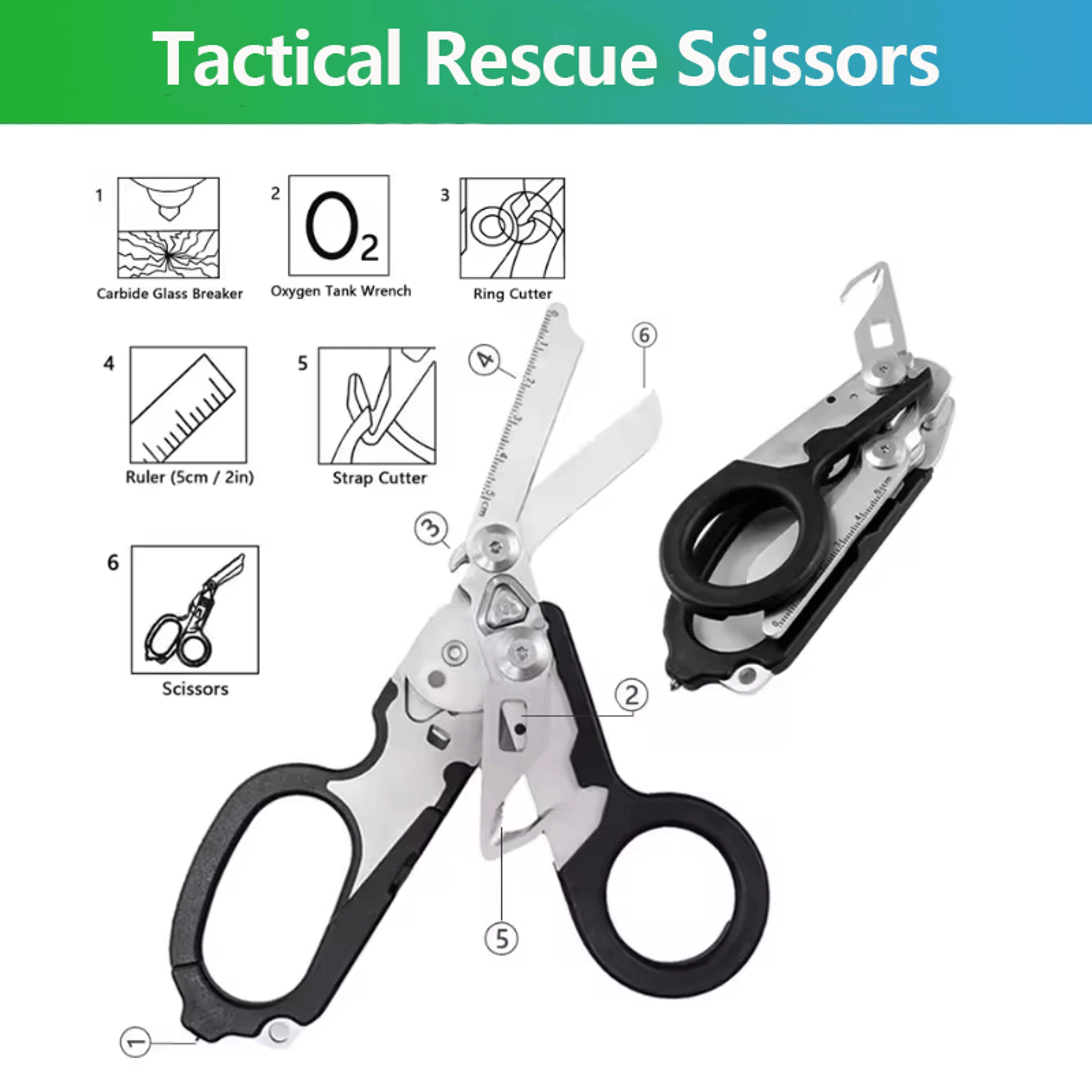 Tactical Rescue Scissors Leatherman Raptor Replacement Precision Folding Outdoor Scissors For First 1