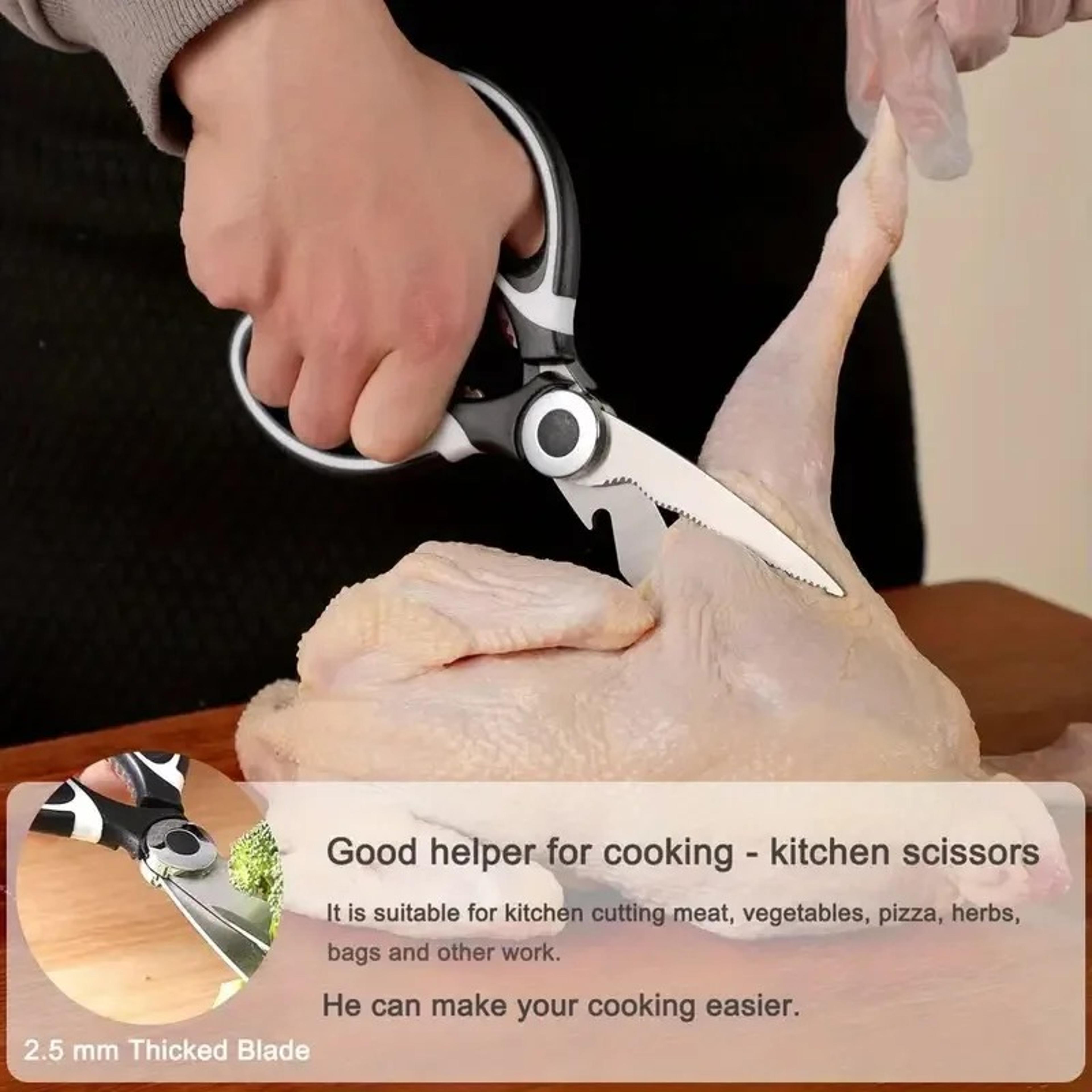 Heavy Duty Stainless Steel Kitchen Shears Multi Purpose Kitchen Shears With Comfort Grip  Safety Sl 2