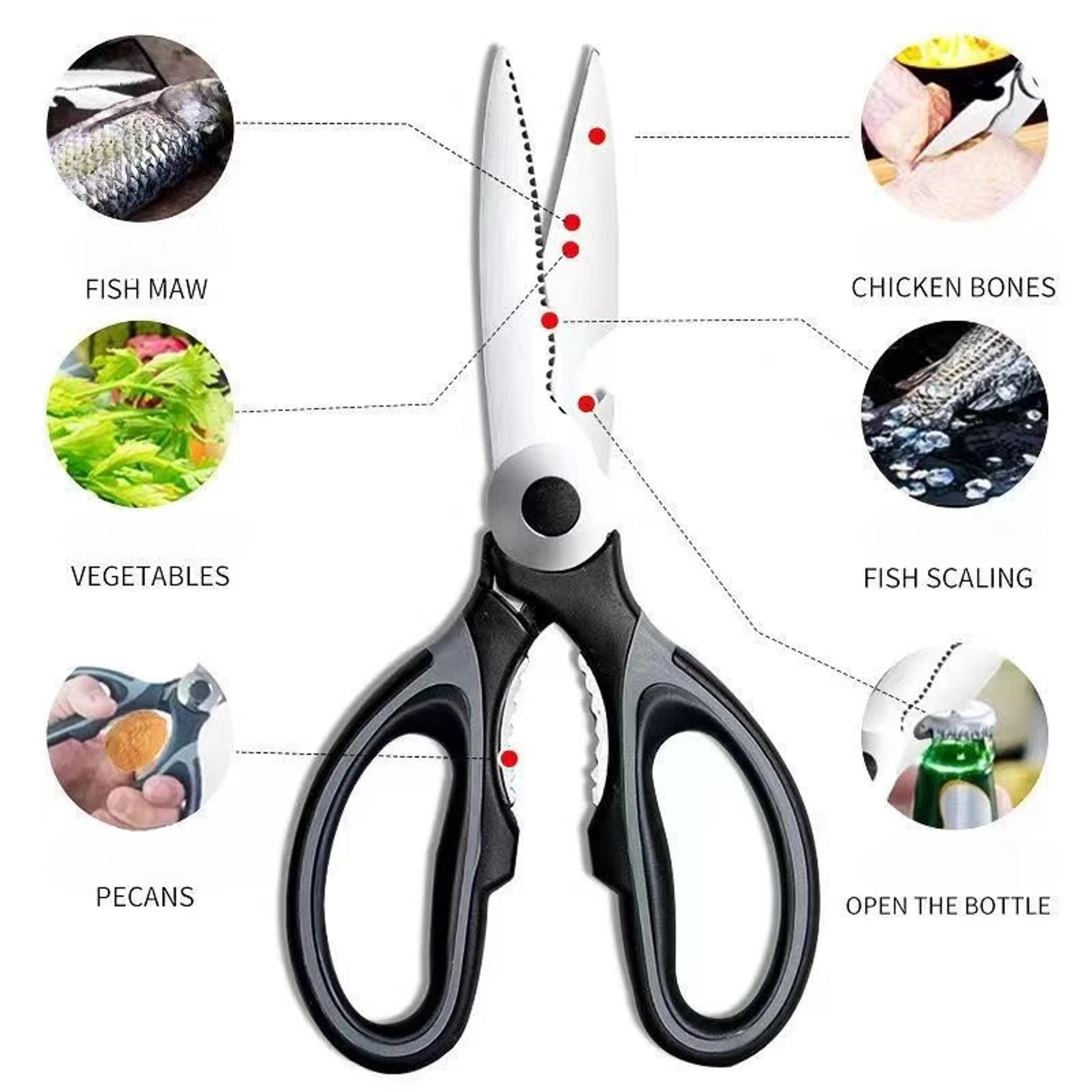 Premium Multifunction Kitchen Scissors Heavy Duty Stainless Steel Kitchen Shears  Bone Cutting Util 2