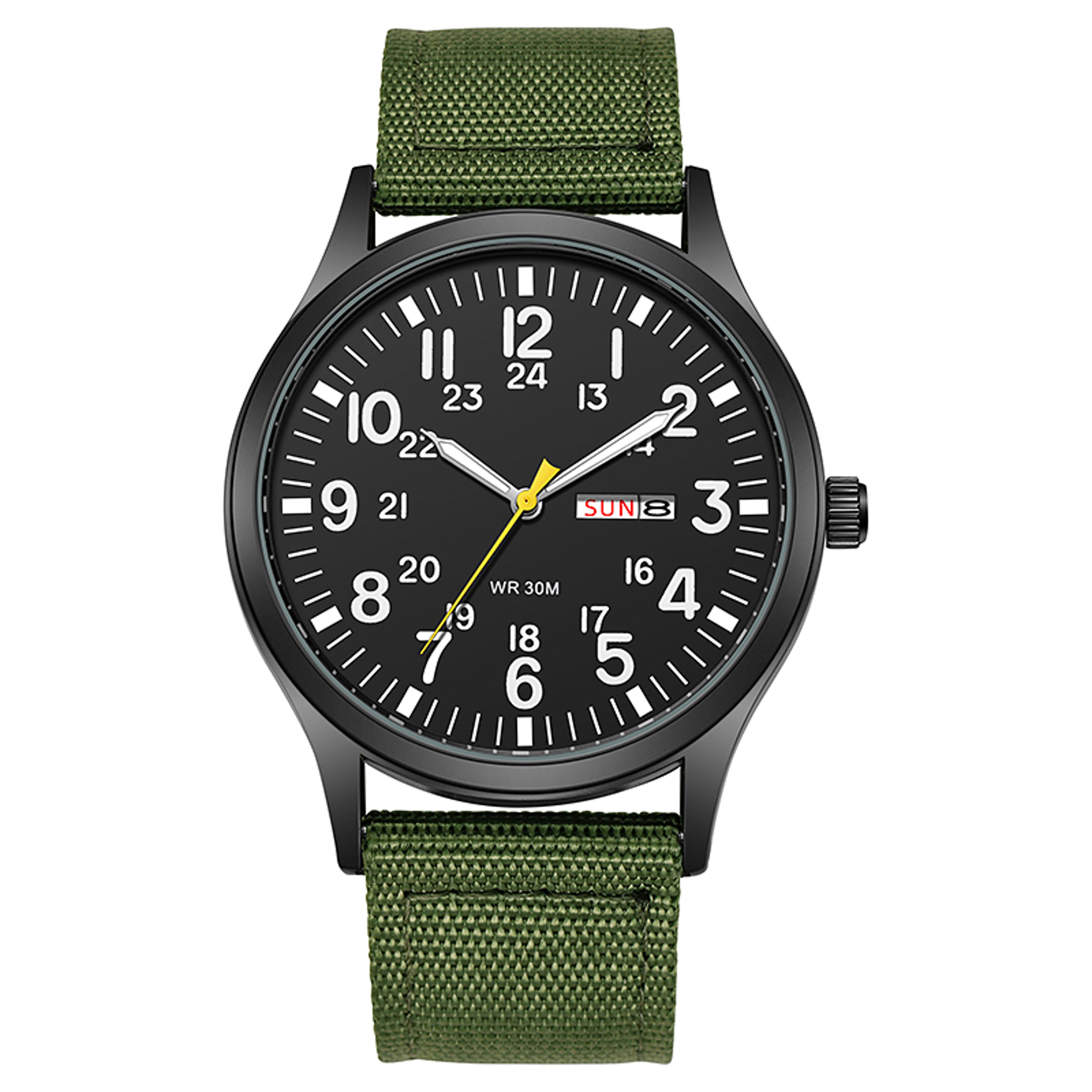 Classic Field Watch Easy Read Display Watch With Durable Nylon Strap Quartz Accuracy 1
