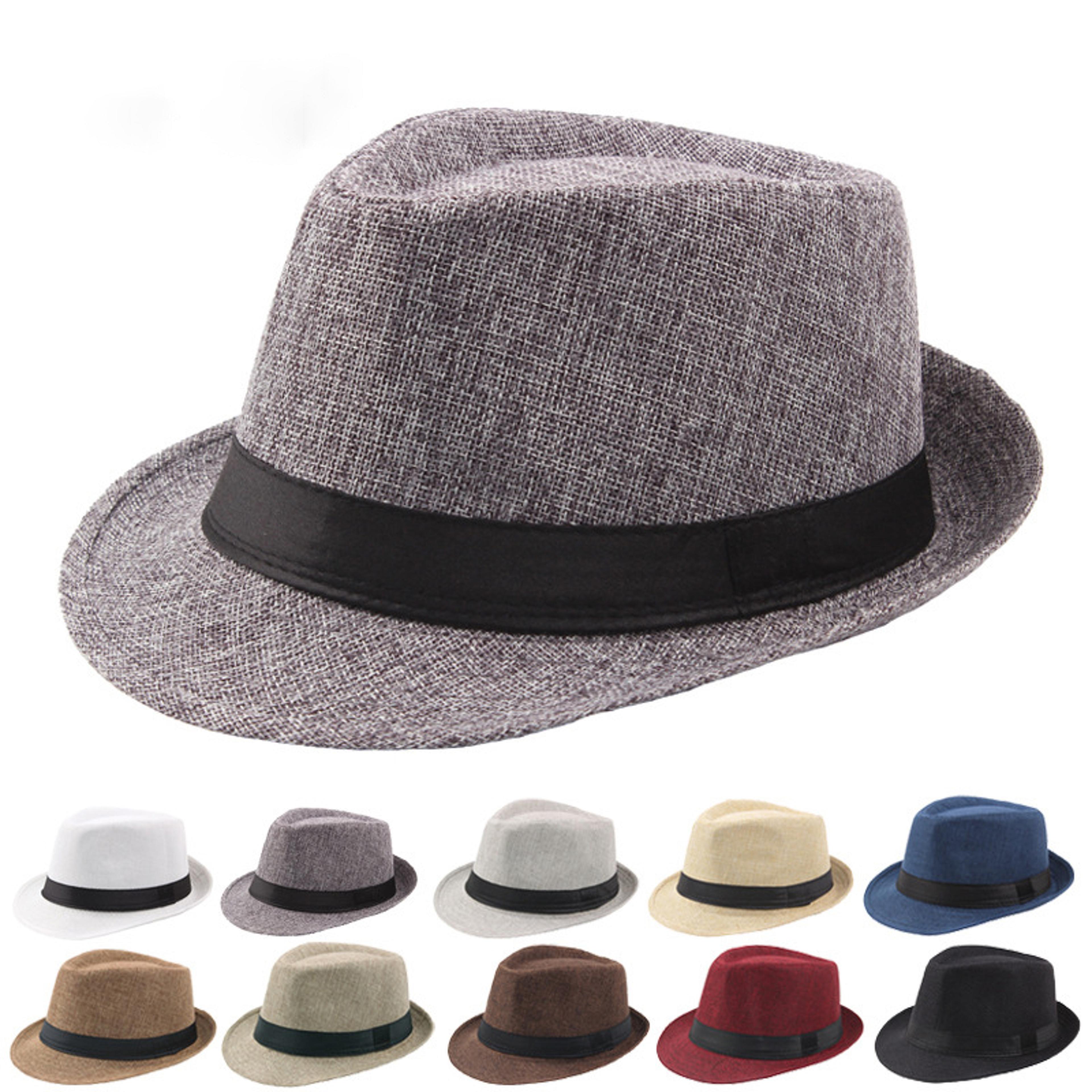 Wide Brim Panama Straw Fedora Sun Hat For Men  Women 0