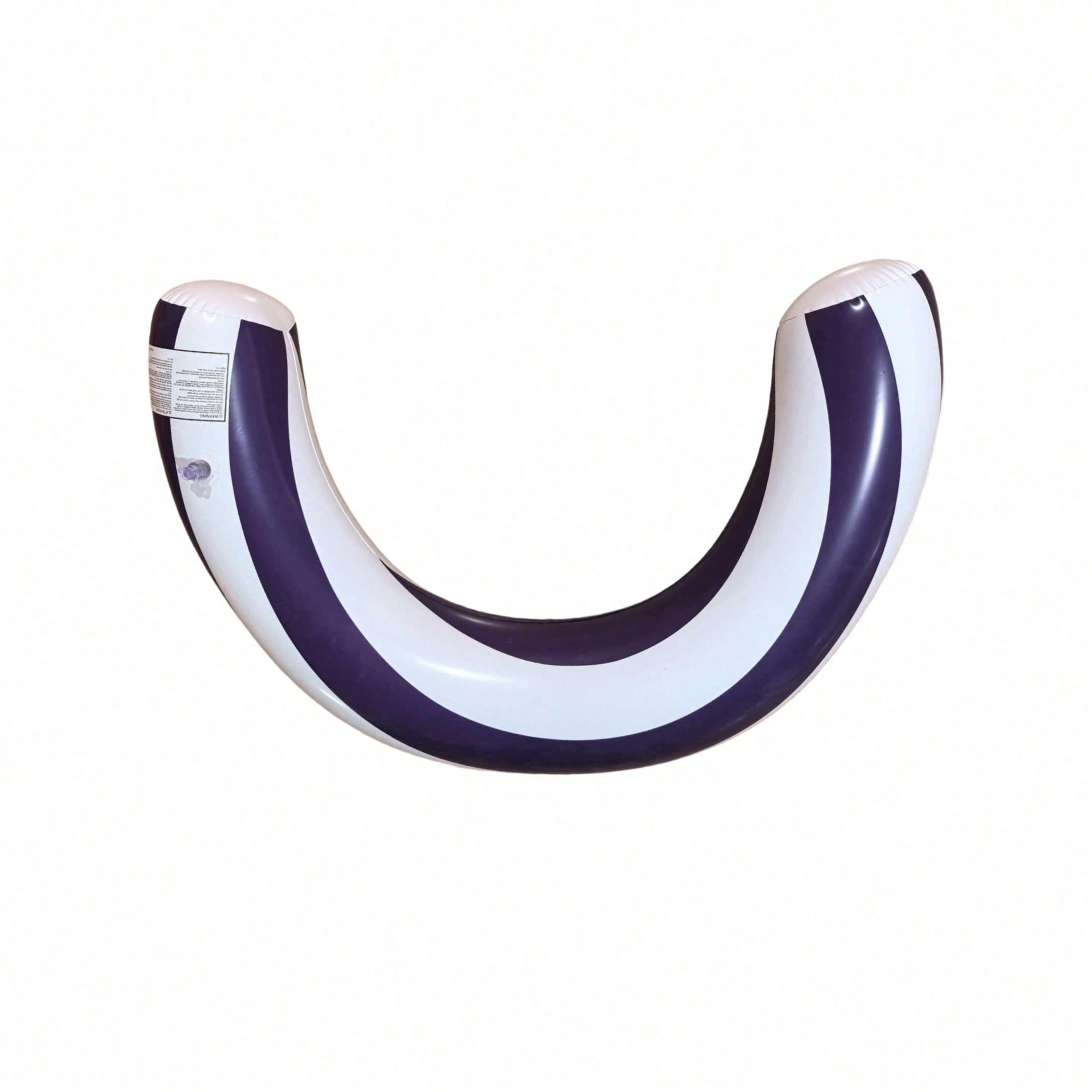 U Shaped Inflatable Swimming Ring Pool Float Striped PVC Pool Lounger For Summer Relaxation 2