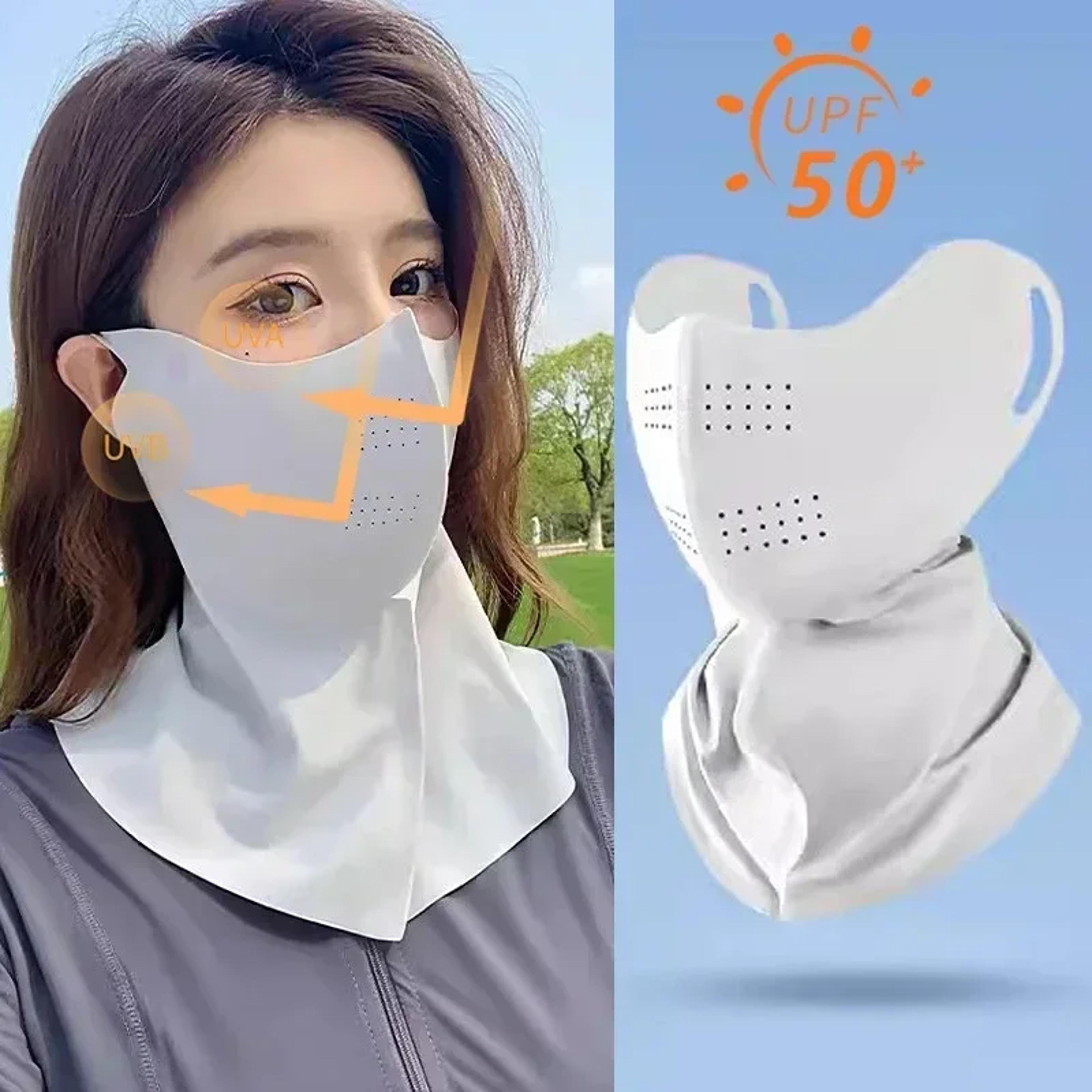 women ice silk uv protection face mask sun protection veil neck cover for outdoor sports