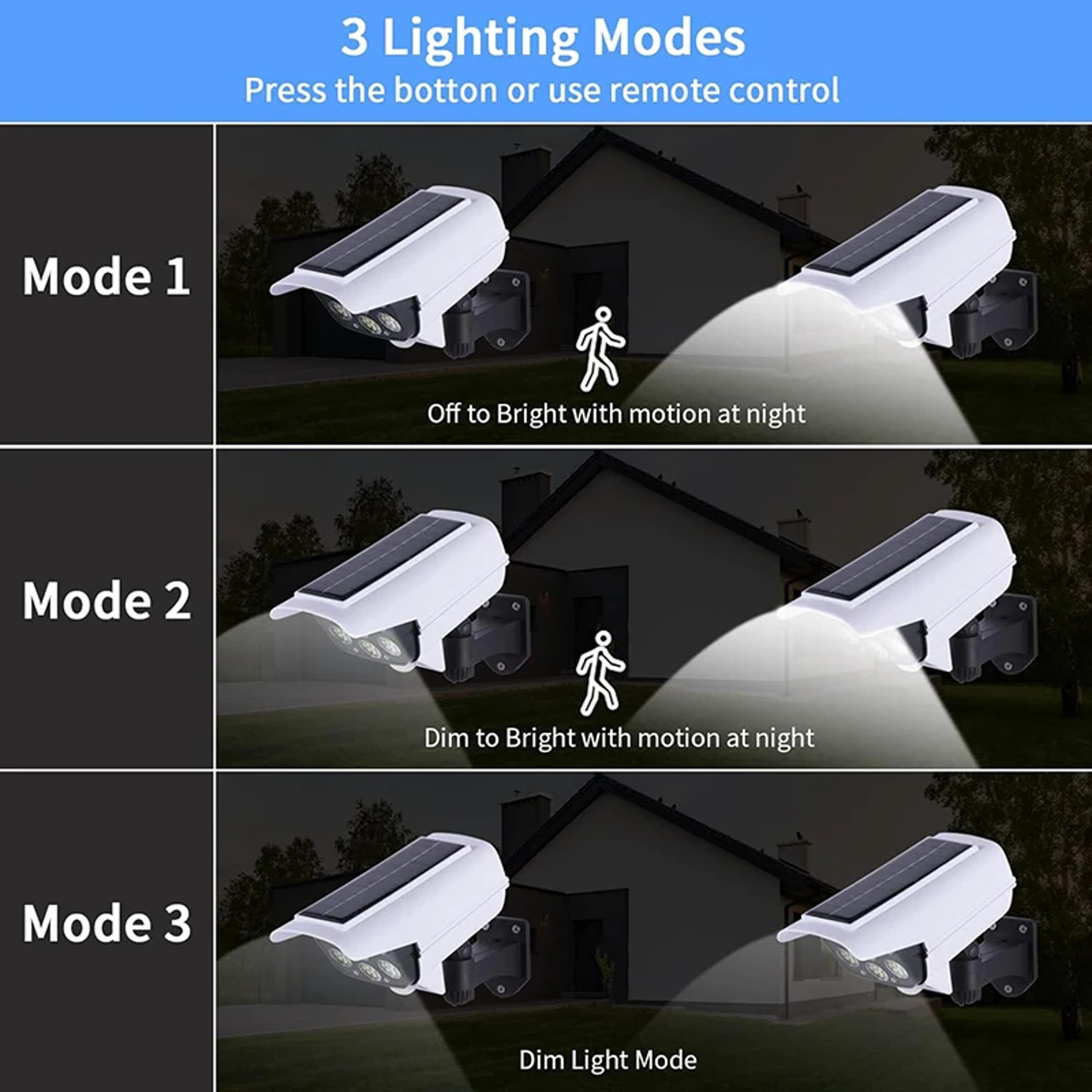 SolarGuard Security Camera Light Solar Motion Sensor Light With Dummy Camera  Waterproof Design 0