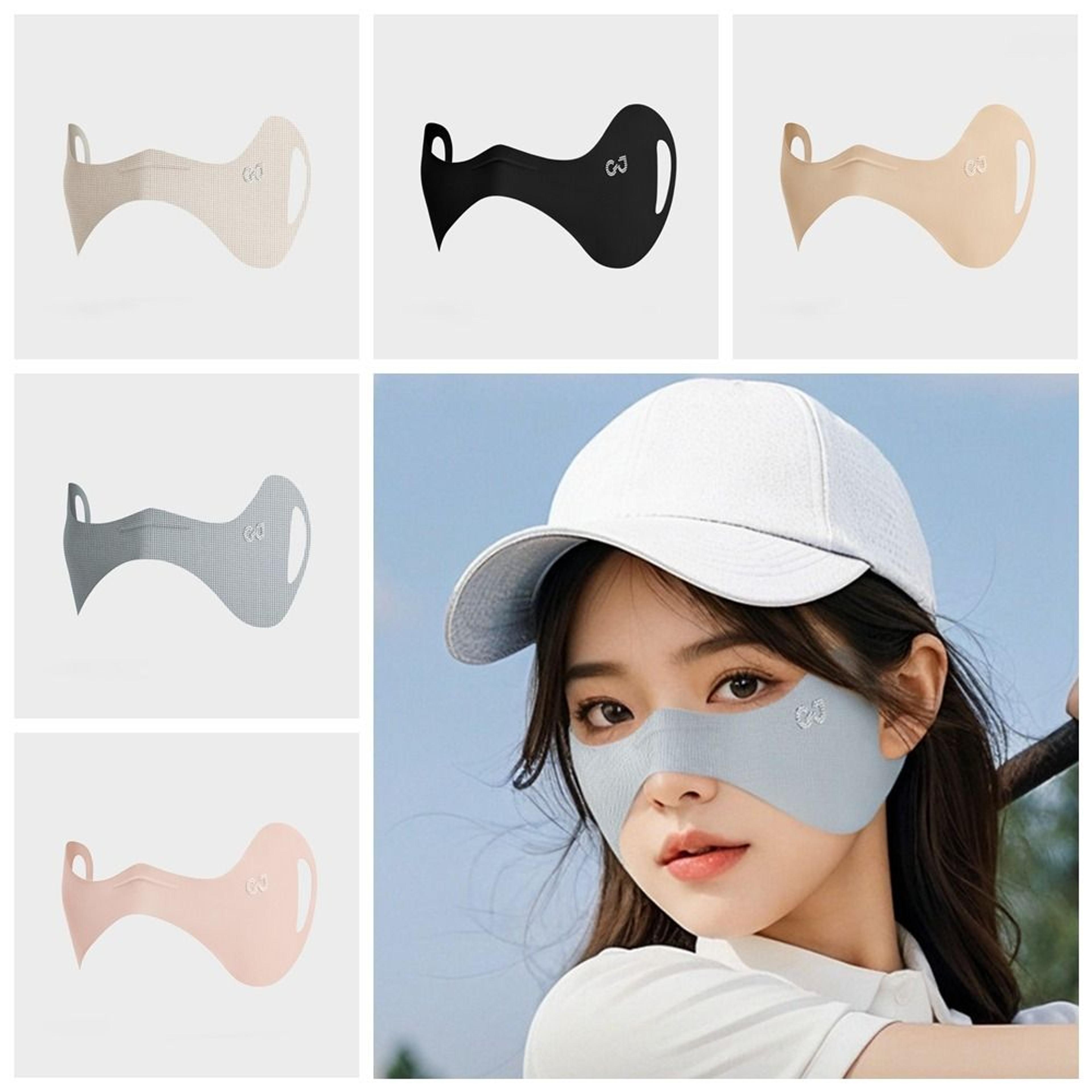 ice silk uv protection face & eye cover mask breathable sun shield for cycling & outdoor wear