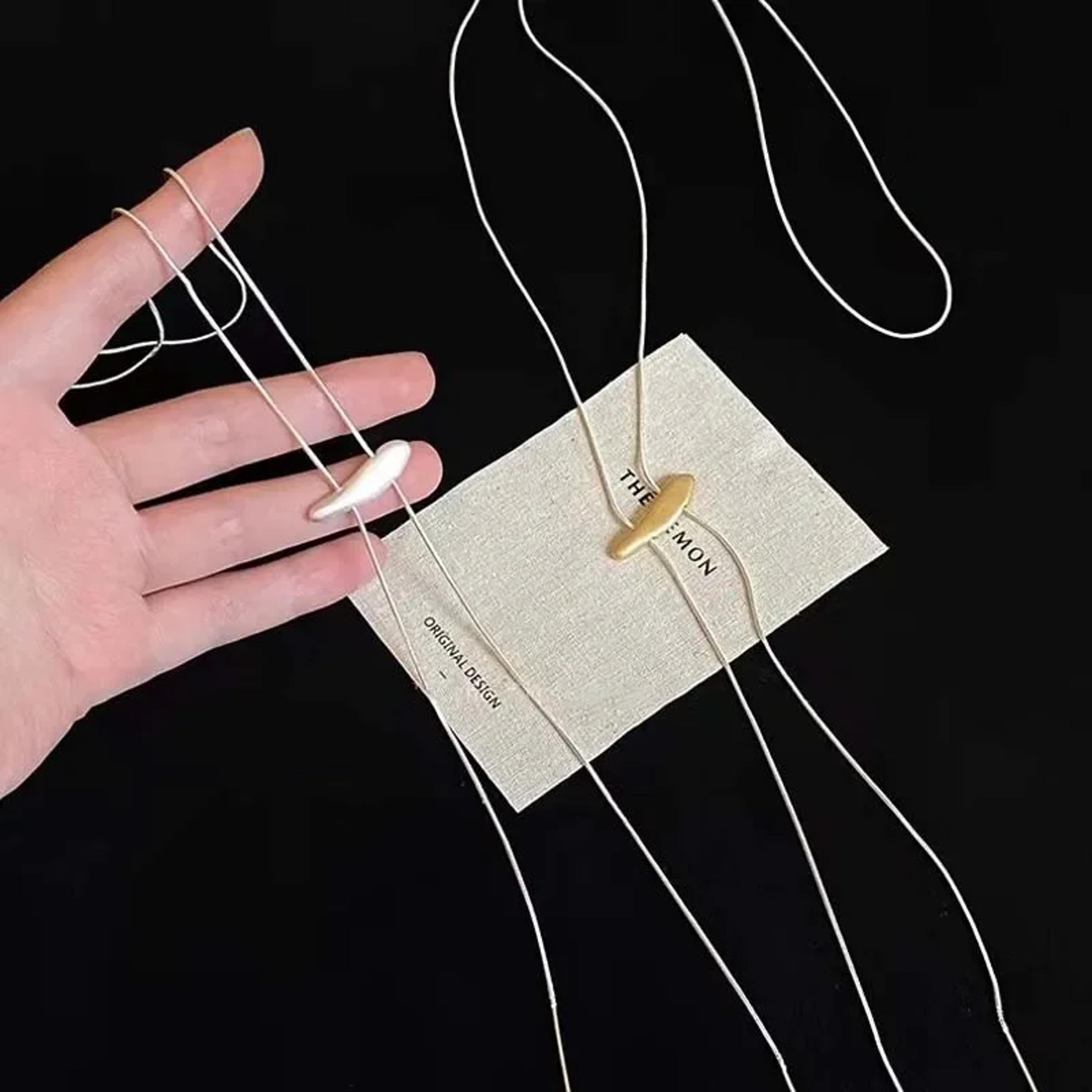 Elegant Silver Snake Bone Long Pull Necklace Adjustable Minimalist Statement Jewelry For Women 4